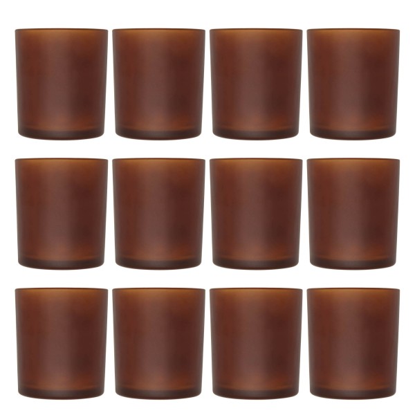 Kerzenglas amber matt 300 ml 12 Stück