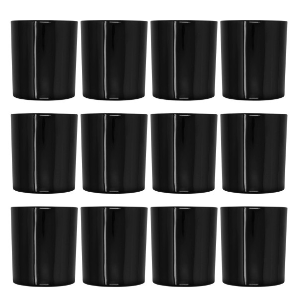 Kerzenglas schwarz glänzend 300 ml 12 Stück