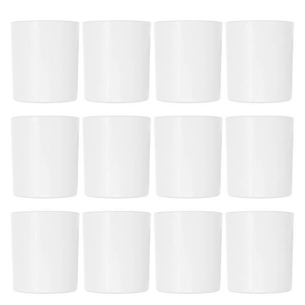 Kerzenglas weiß glänzend 300 ml 12 Stück