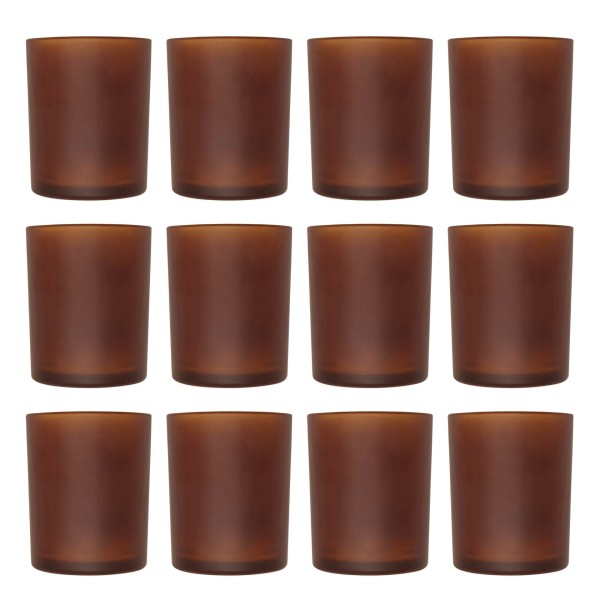 Kerzenglas amber matt 200 ml 12 Stück