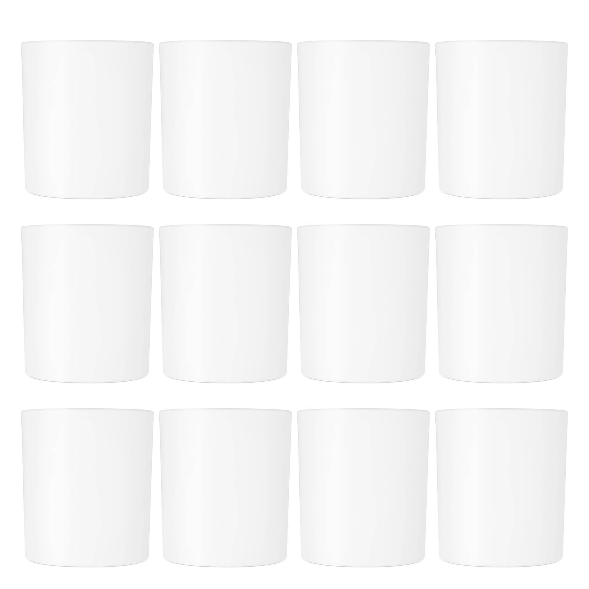 Glass Candle Jar White Matte 300 ml 12 pieces