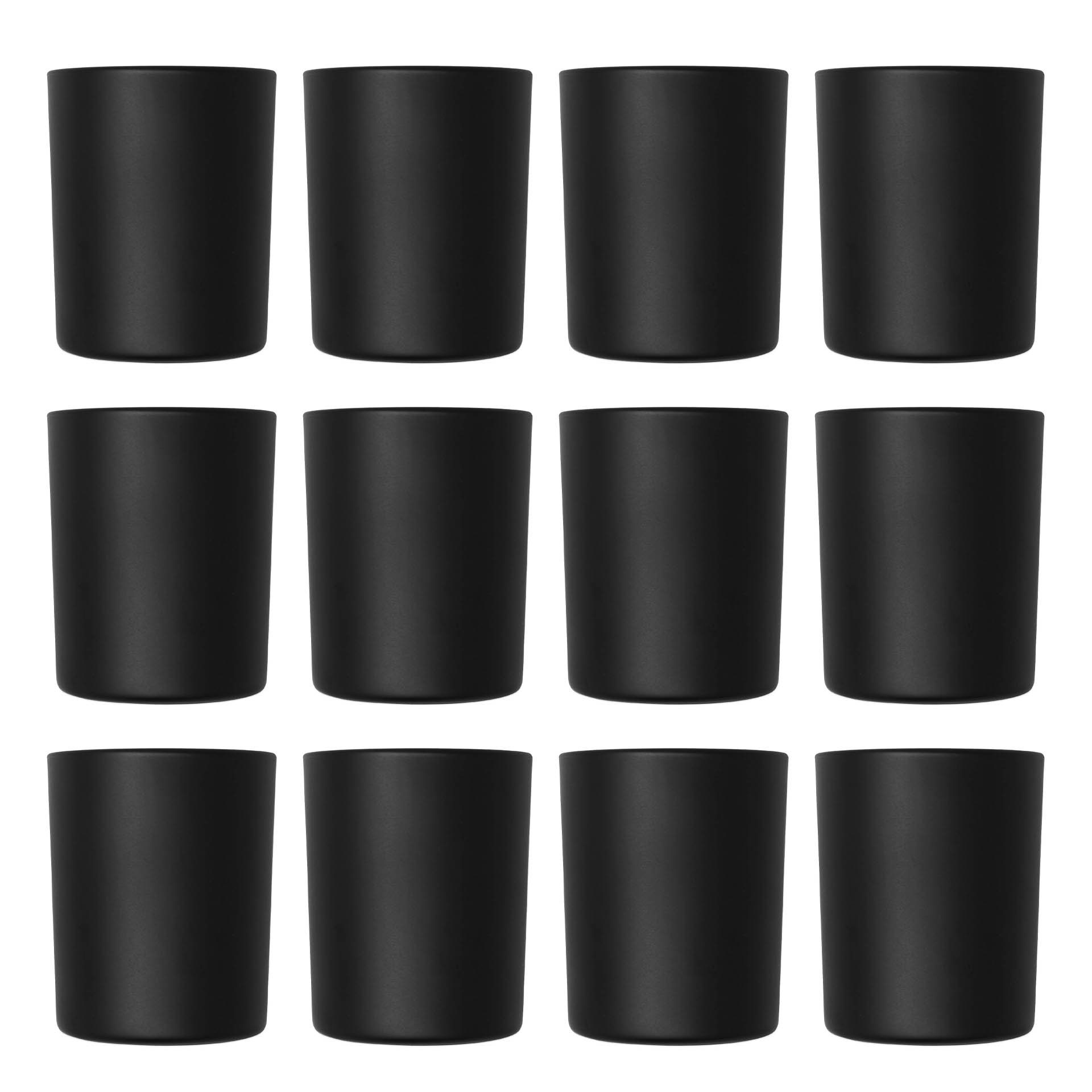 Glass Candle Jar Black Matte 200 ml 12 pieces
