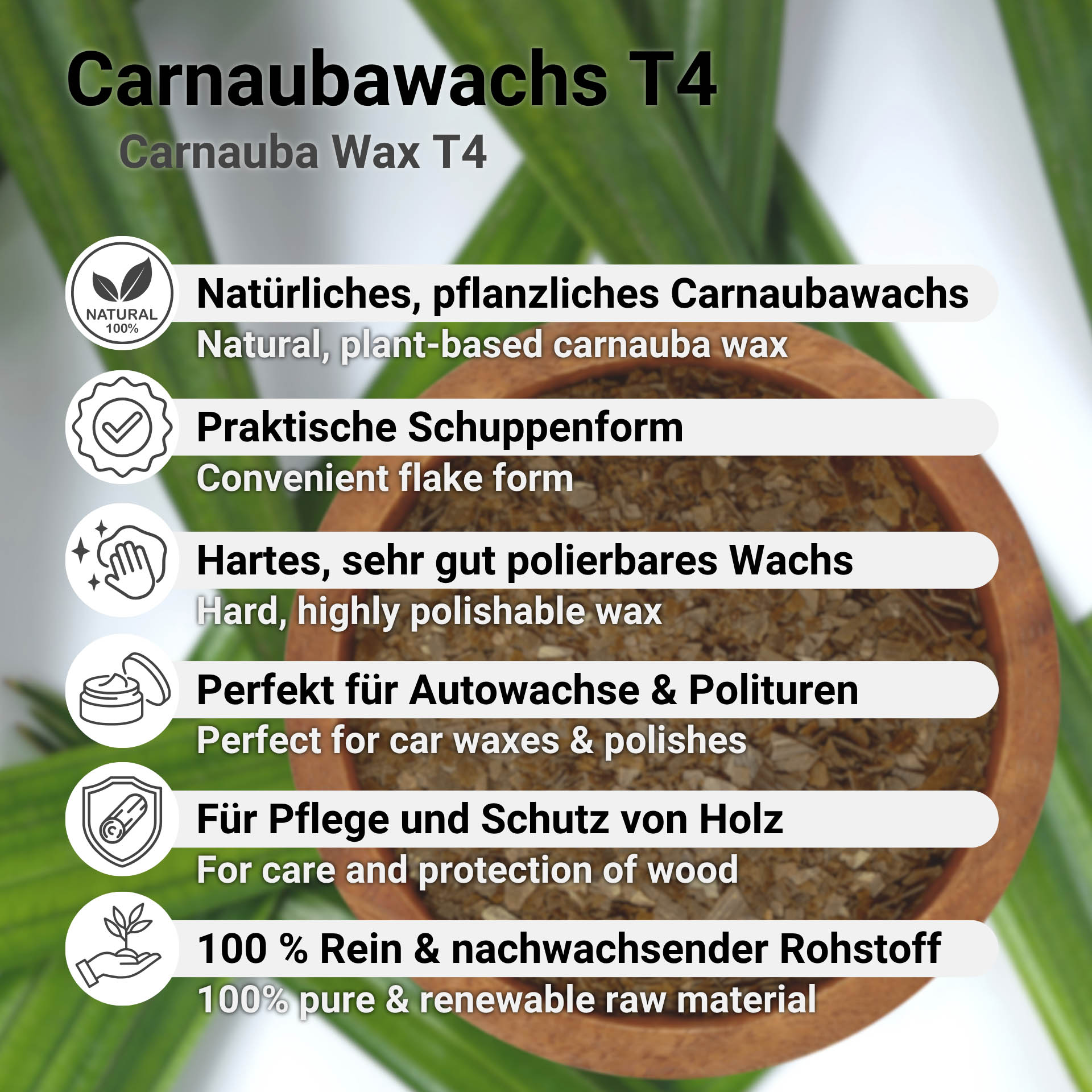 Carnauba Wax T4 Fat Grey Flakes