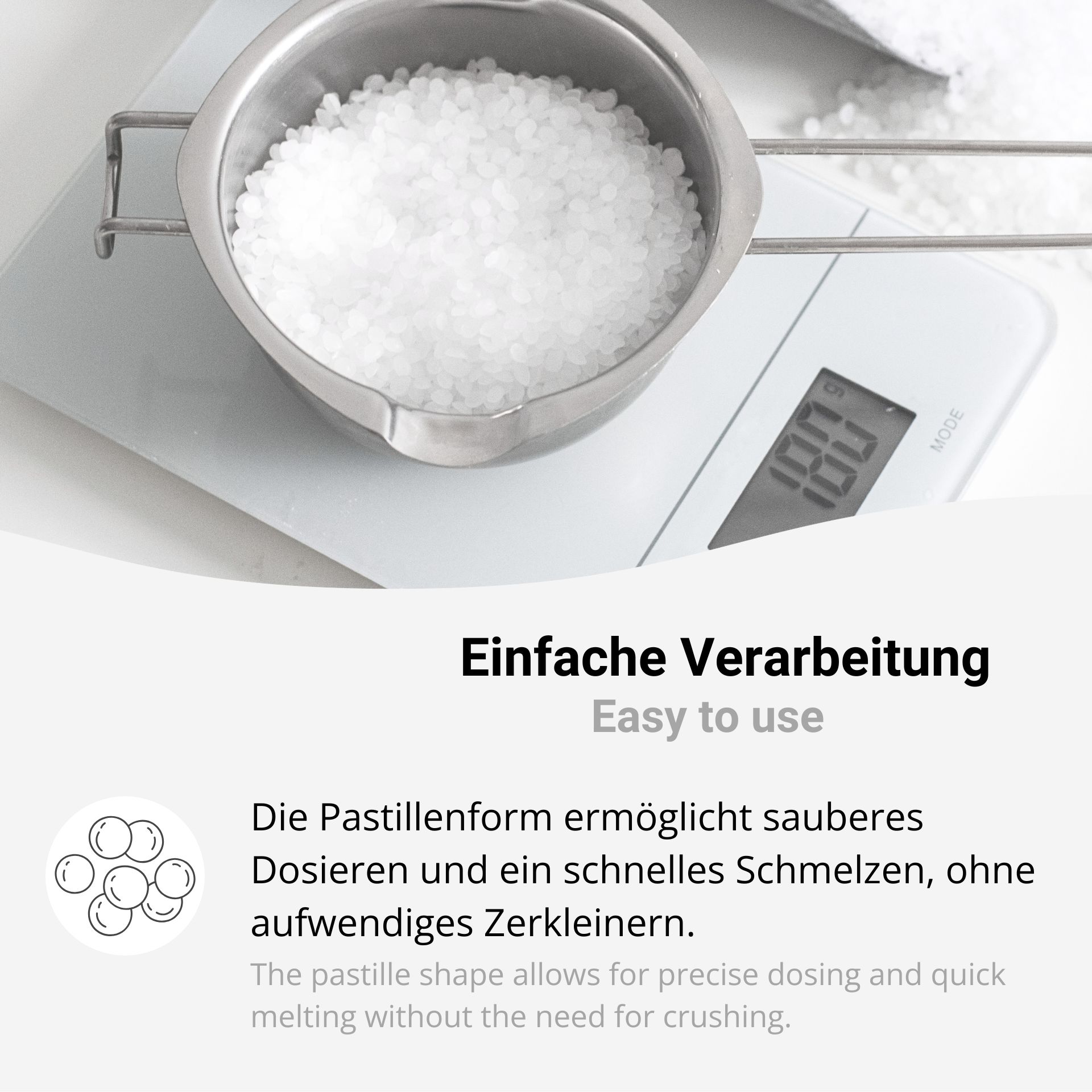 Paraffin Wax Pastilles 50–52 °C, Fully Refined, Made in Germany