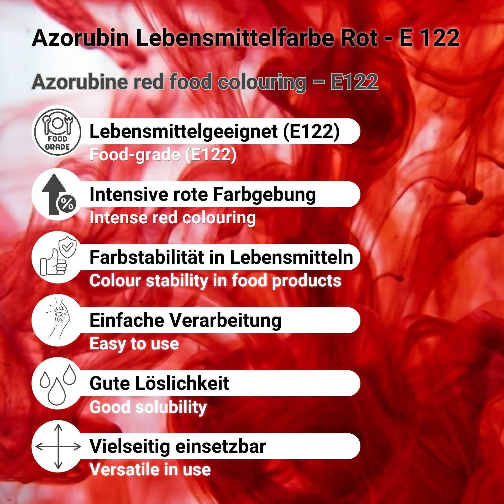 E 122 Azorubine Food Coloring Red