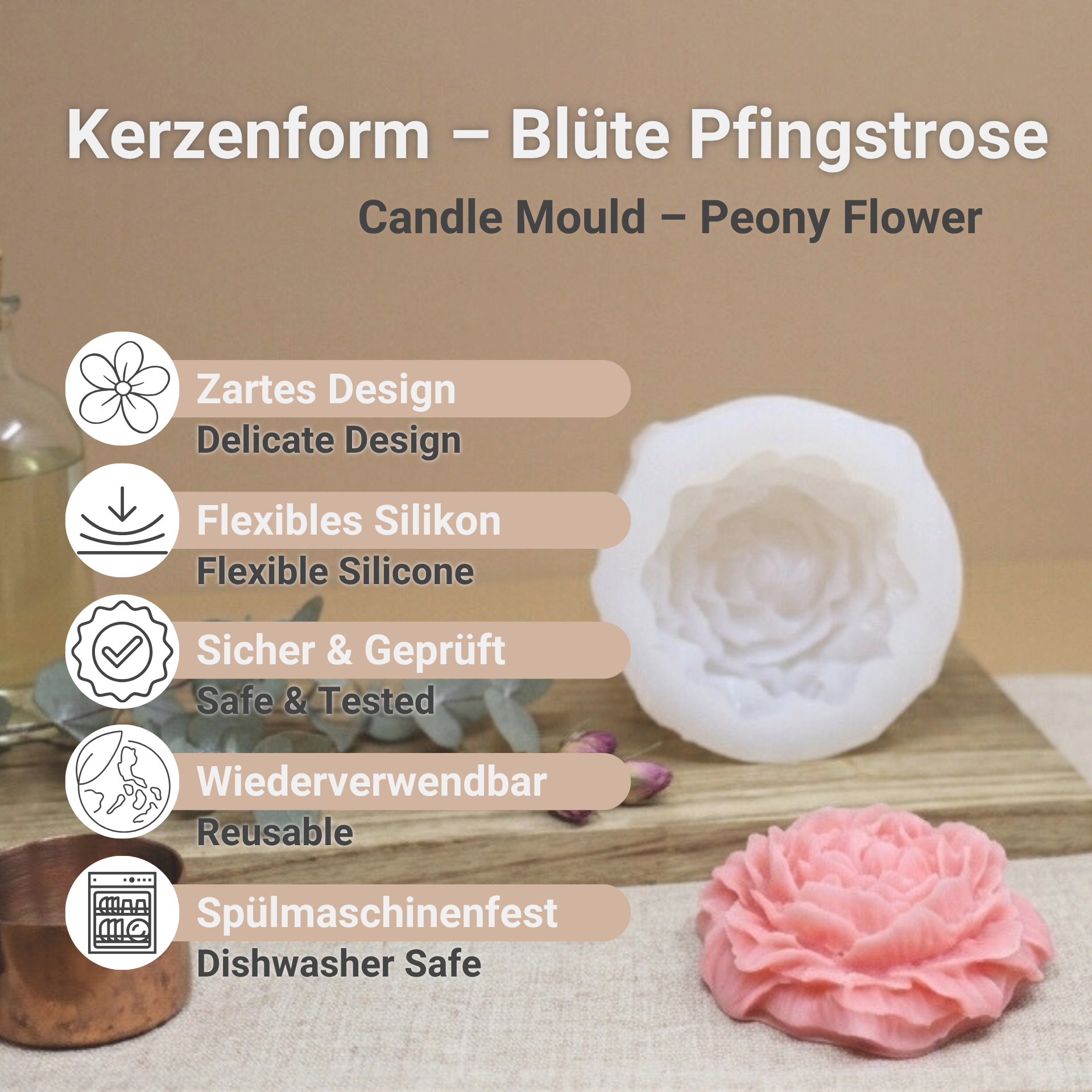 Benefits of our Peony Blossom candle mould