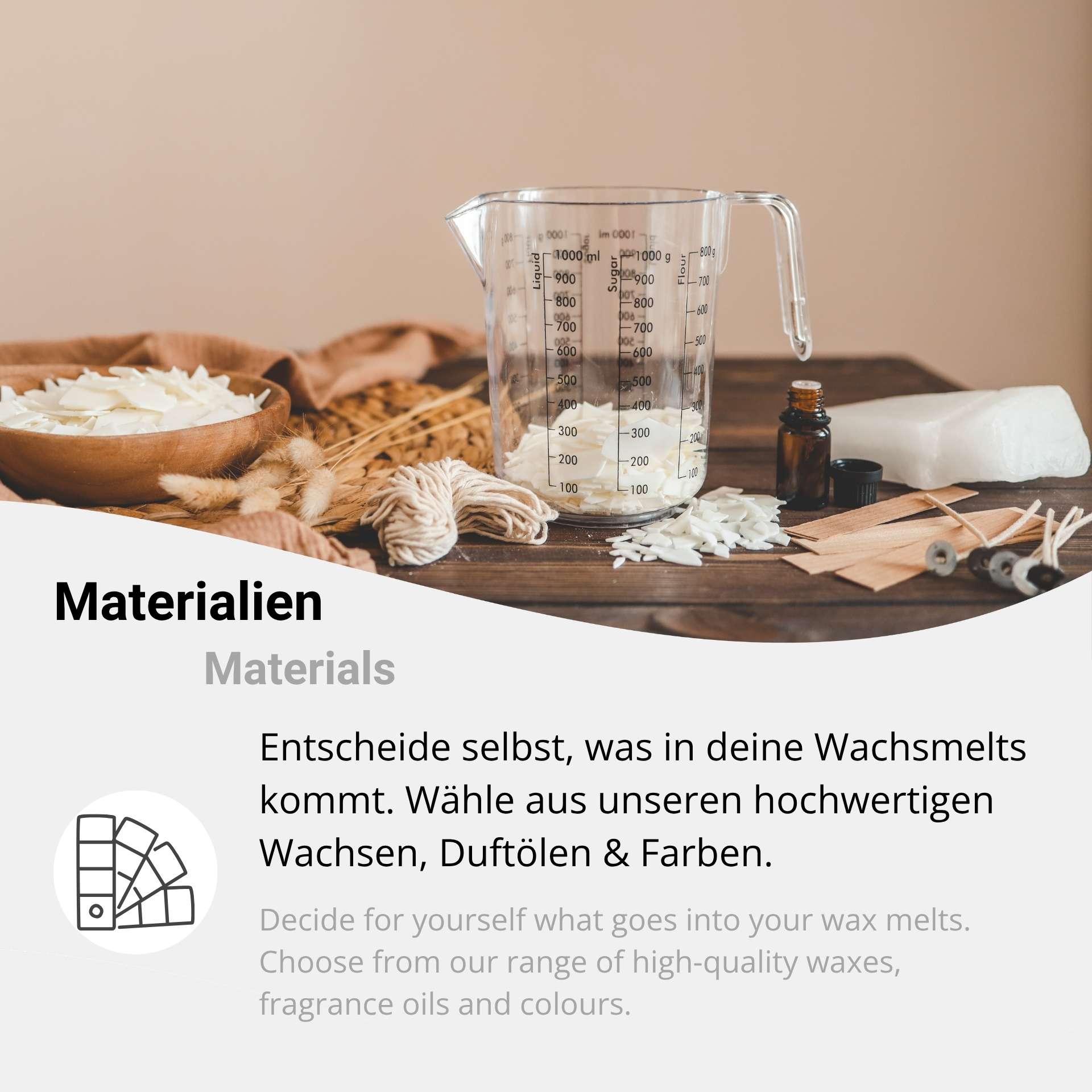 Hochwertige Materialien für eigene Duftmelts