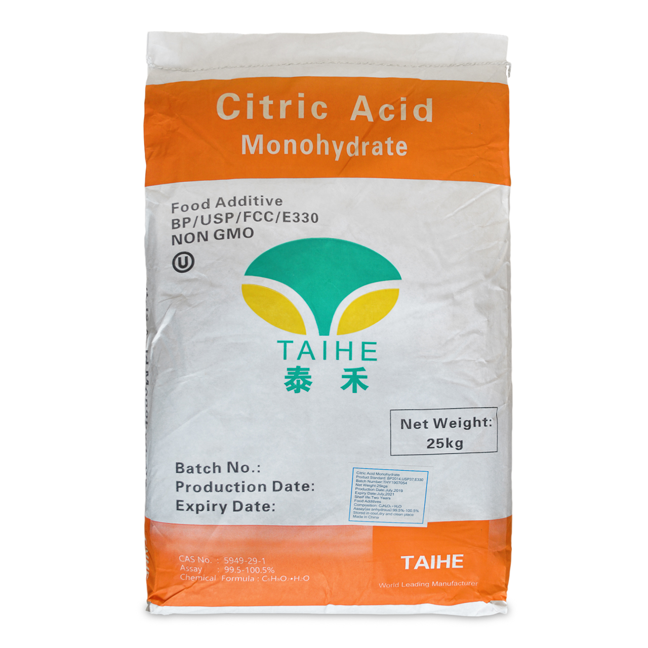 Citric Acid Monohydrate E 330, 8 - 80 mesh 25 kg