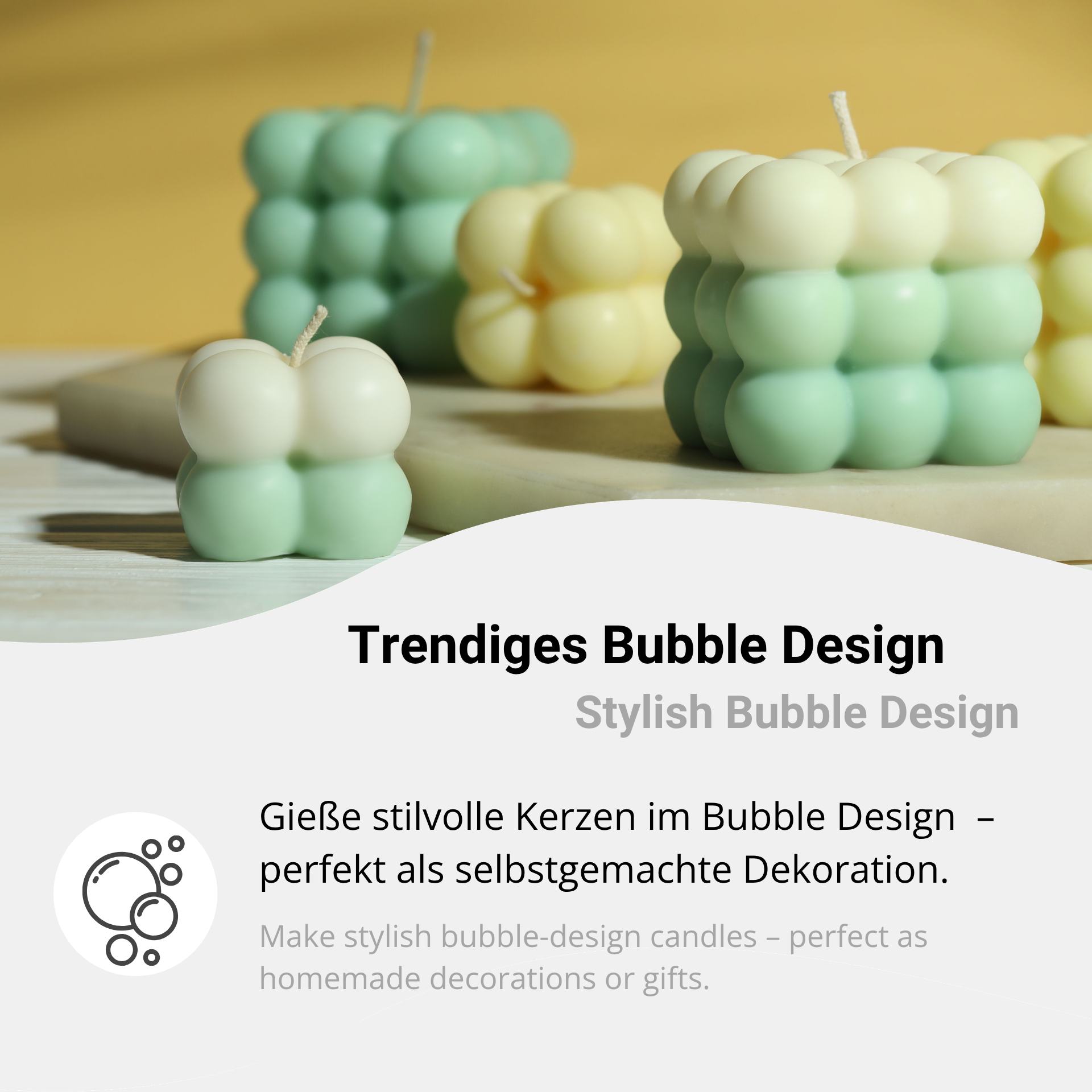 Candle mould with a trendy design