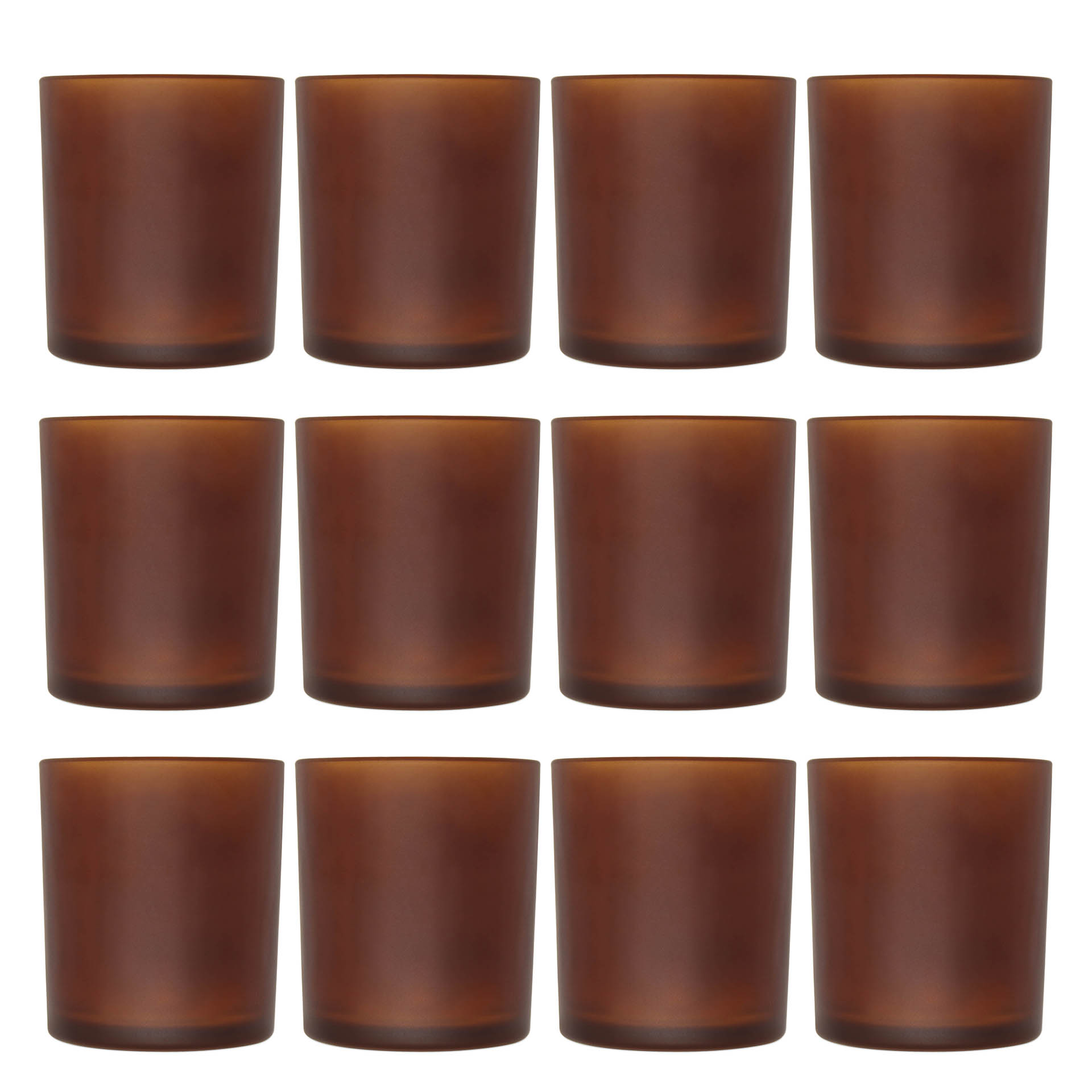 Glass Candle Jar Amber Matte 300 ml 12 pieces