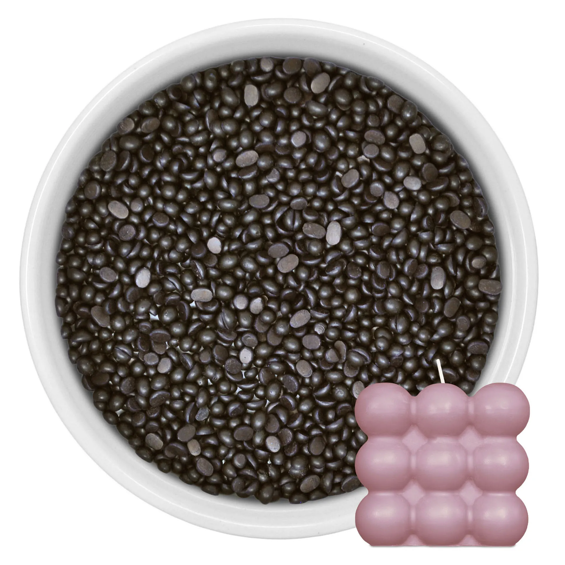 Dusty pink pastilles and example candle