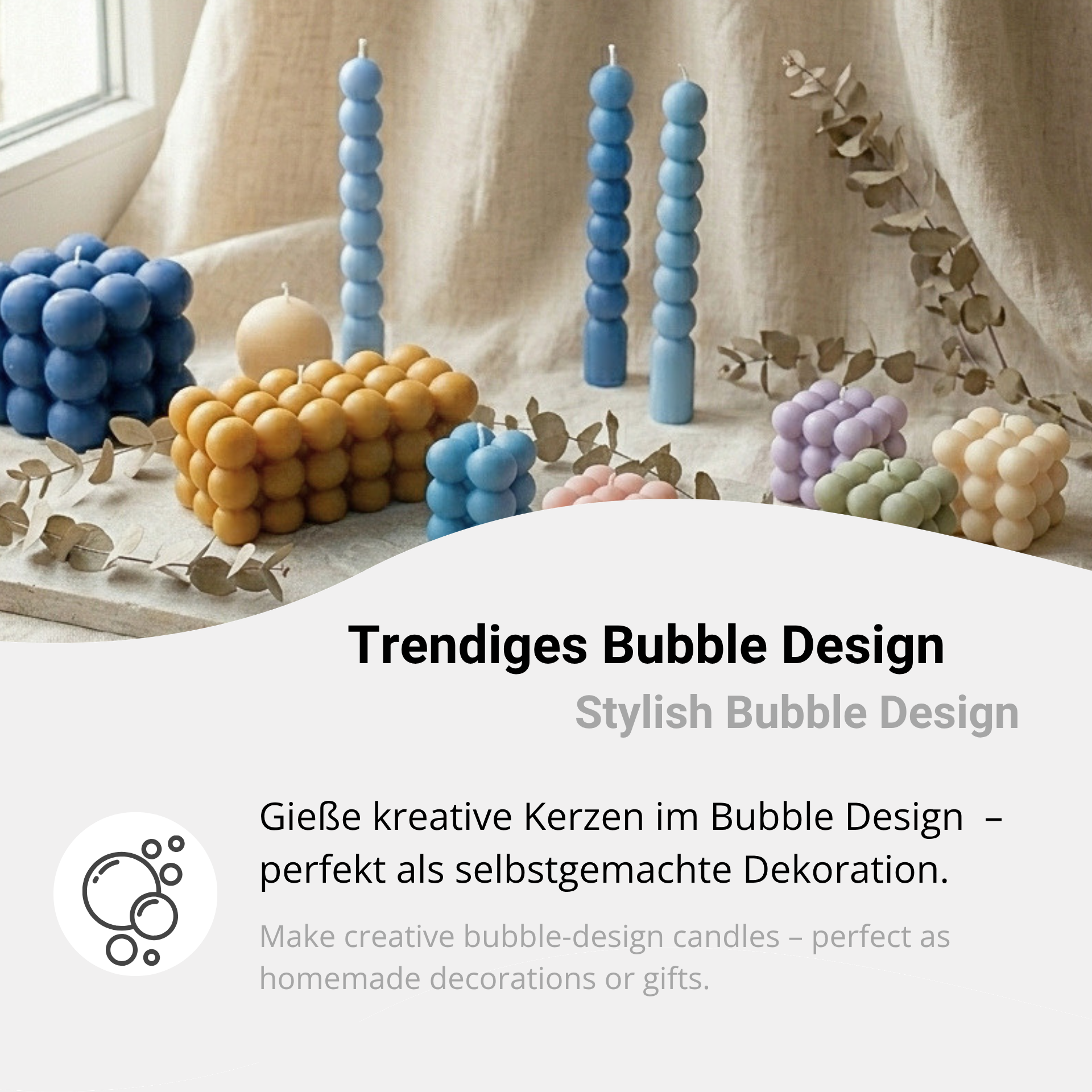 Kerzenform mit trendigem Design
