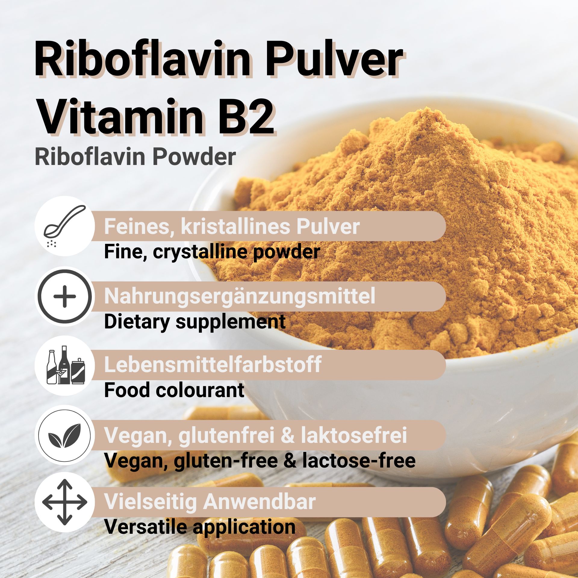 Riboflavin powder benefits vitamin b2