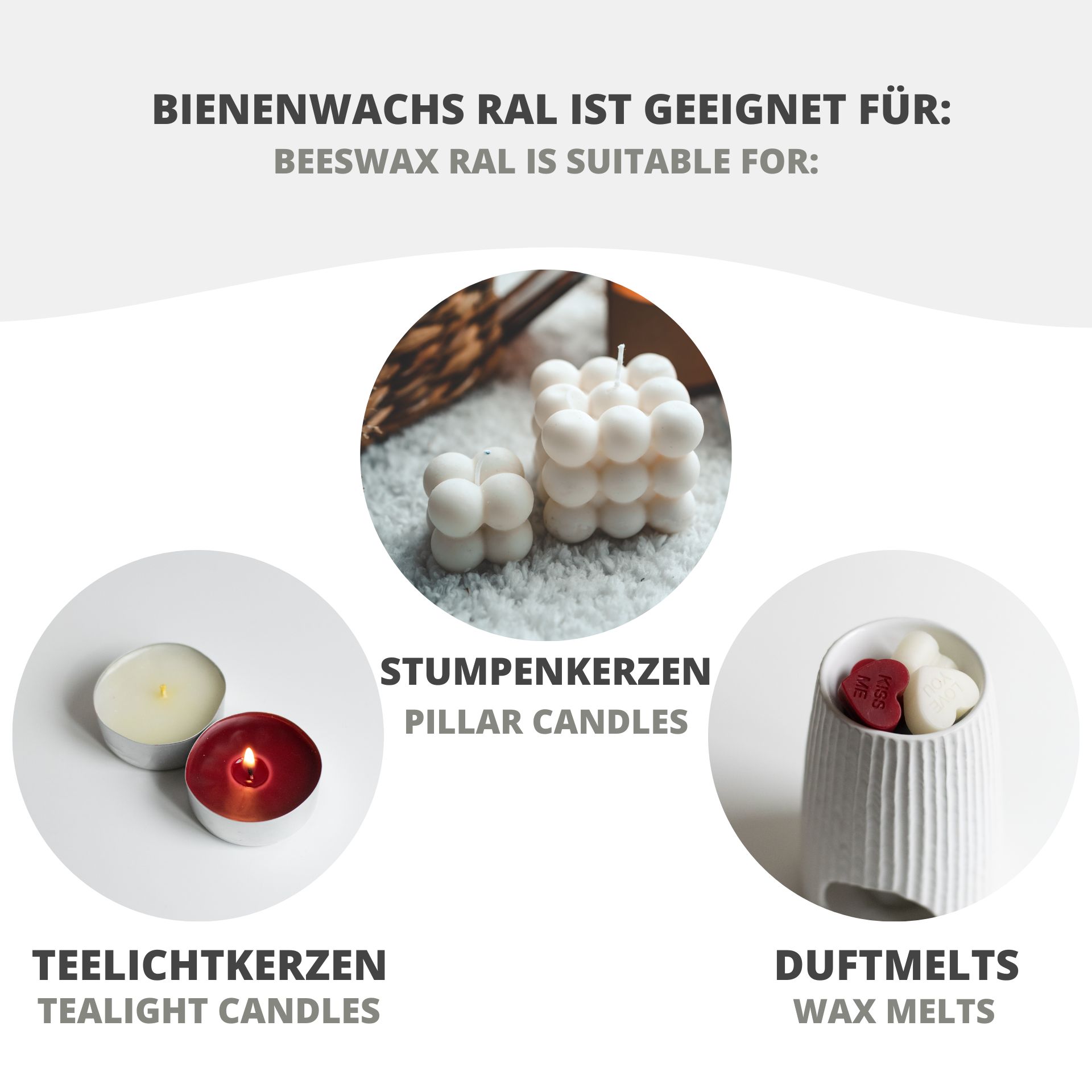 Beeswax RAL White Pastilles Candle Wax
