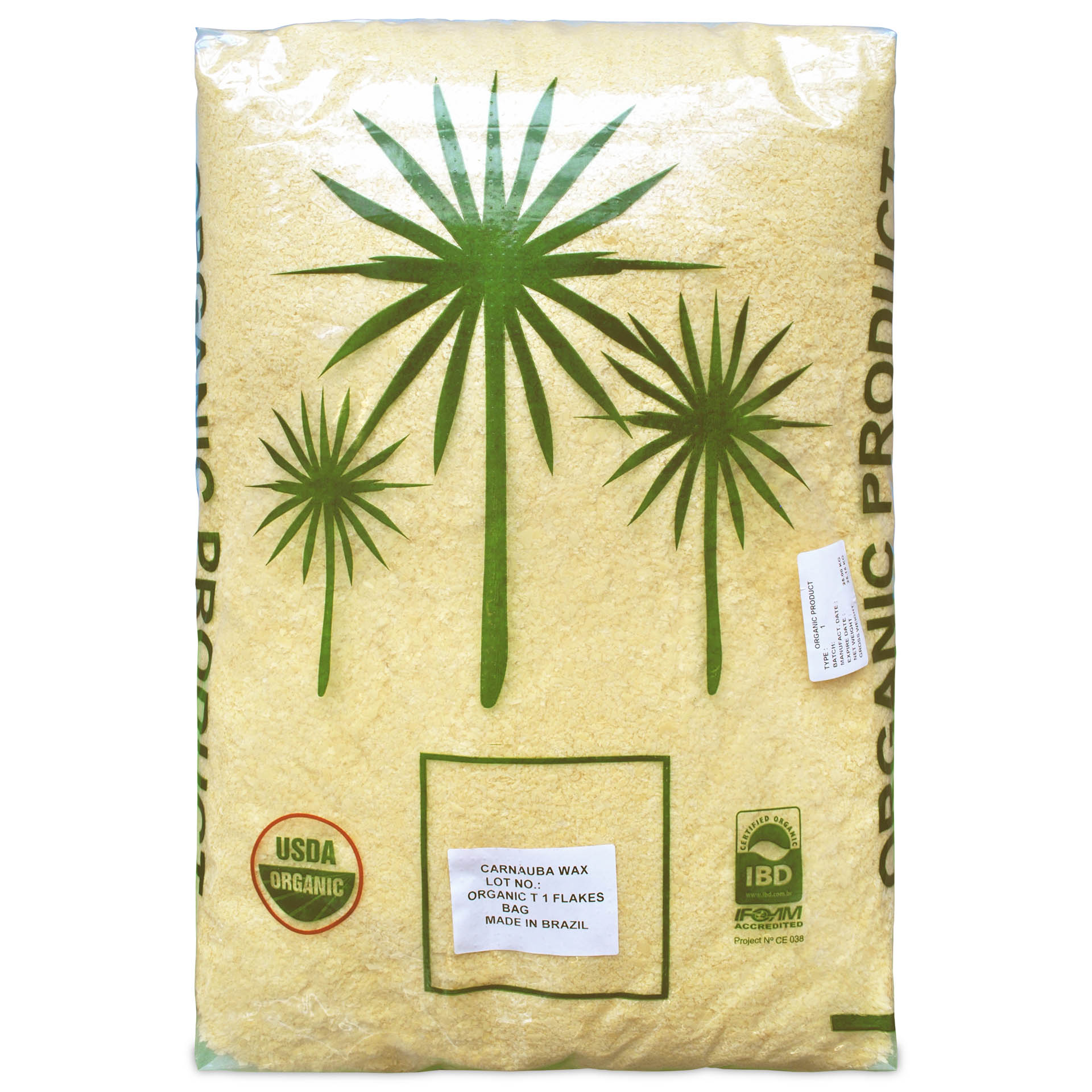 DistrEco • Carnauba wax type 1 Organic flakes 25 kg