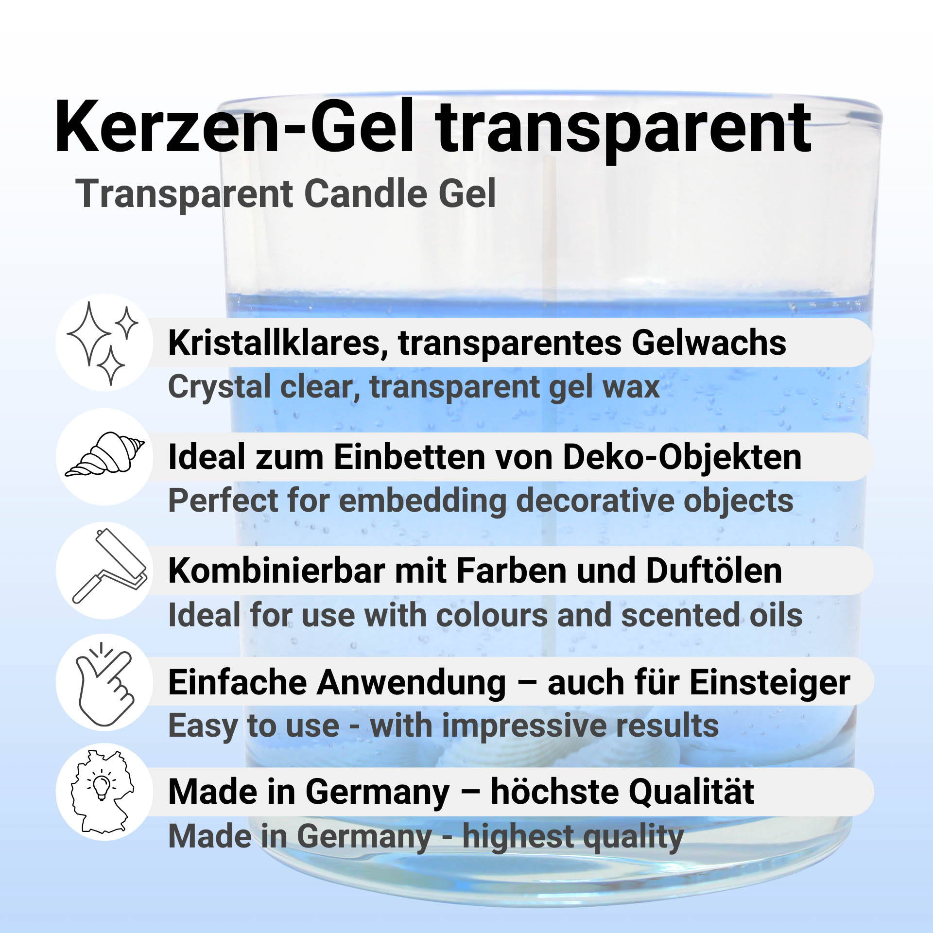 Transparent Candle Gel – Crystal-Clear Gel Wax for Candle Casting