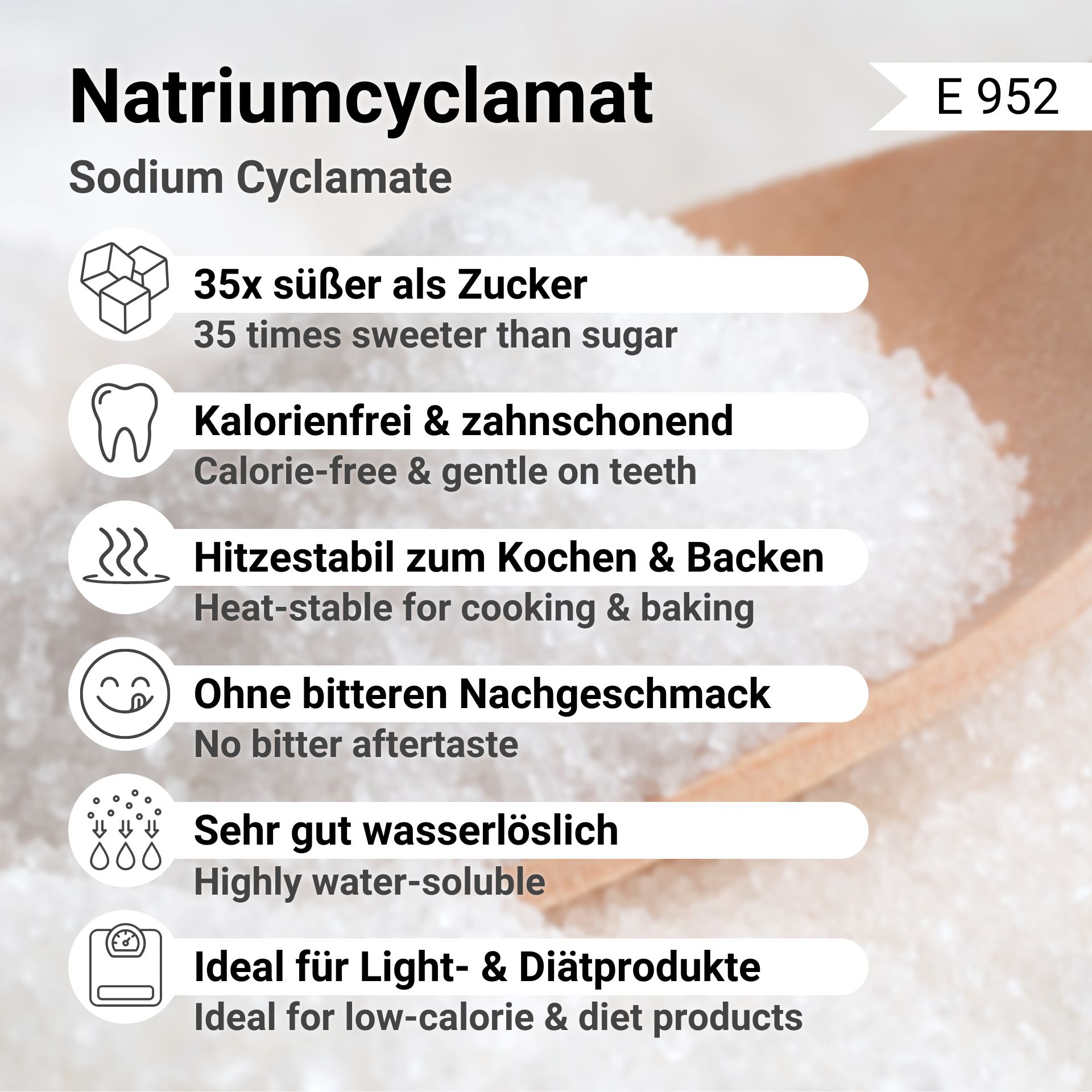 Natriumcyclamat E 952, 40 - 80 mesh