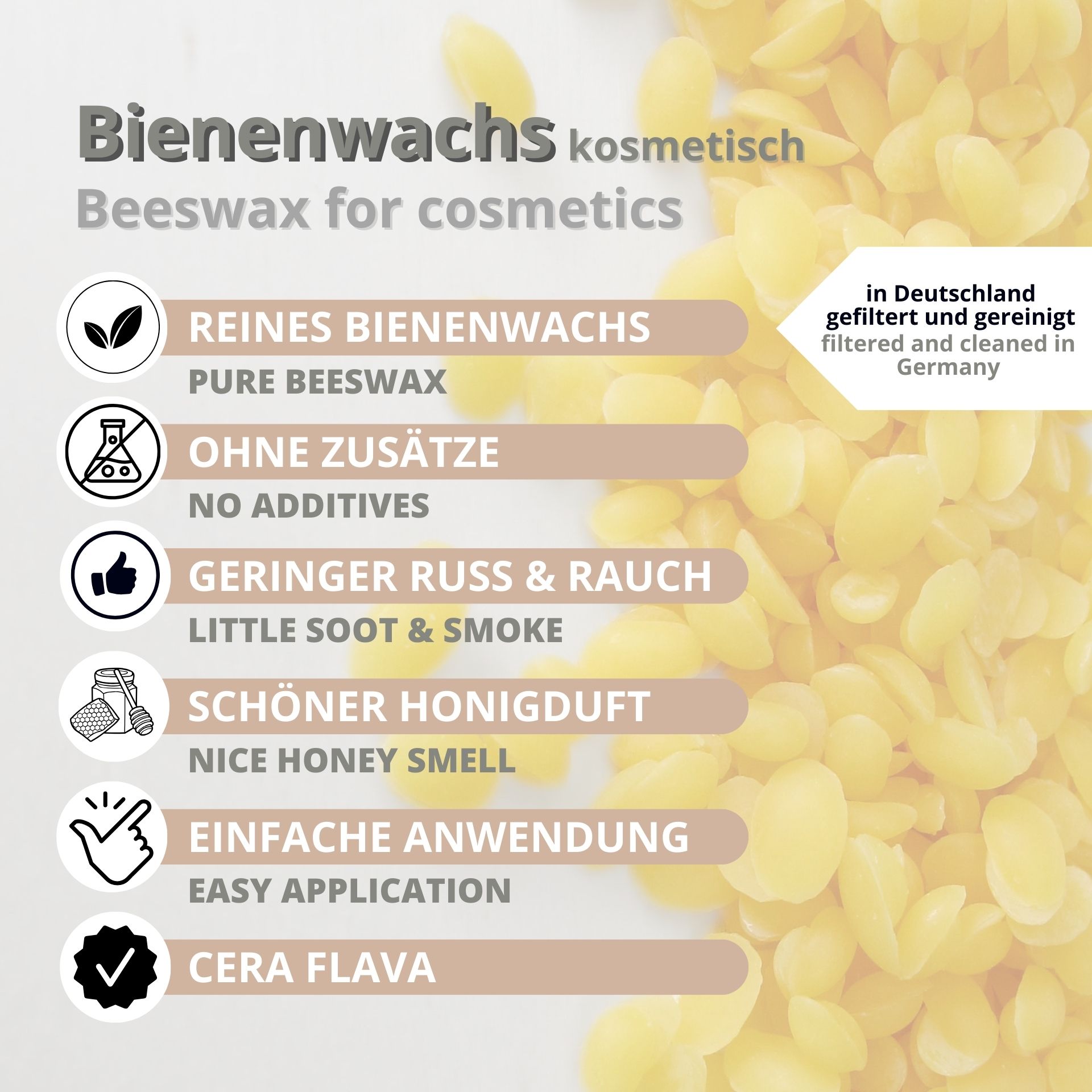 Beeswax cosmetic Cera flava yellow