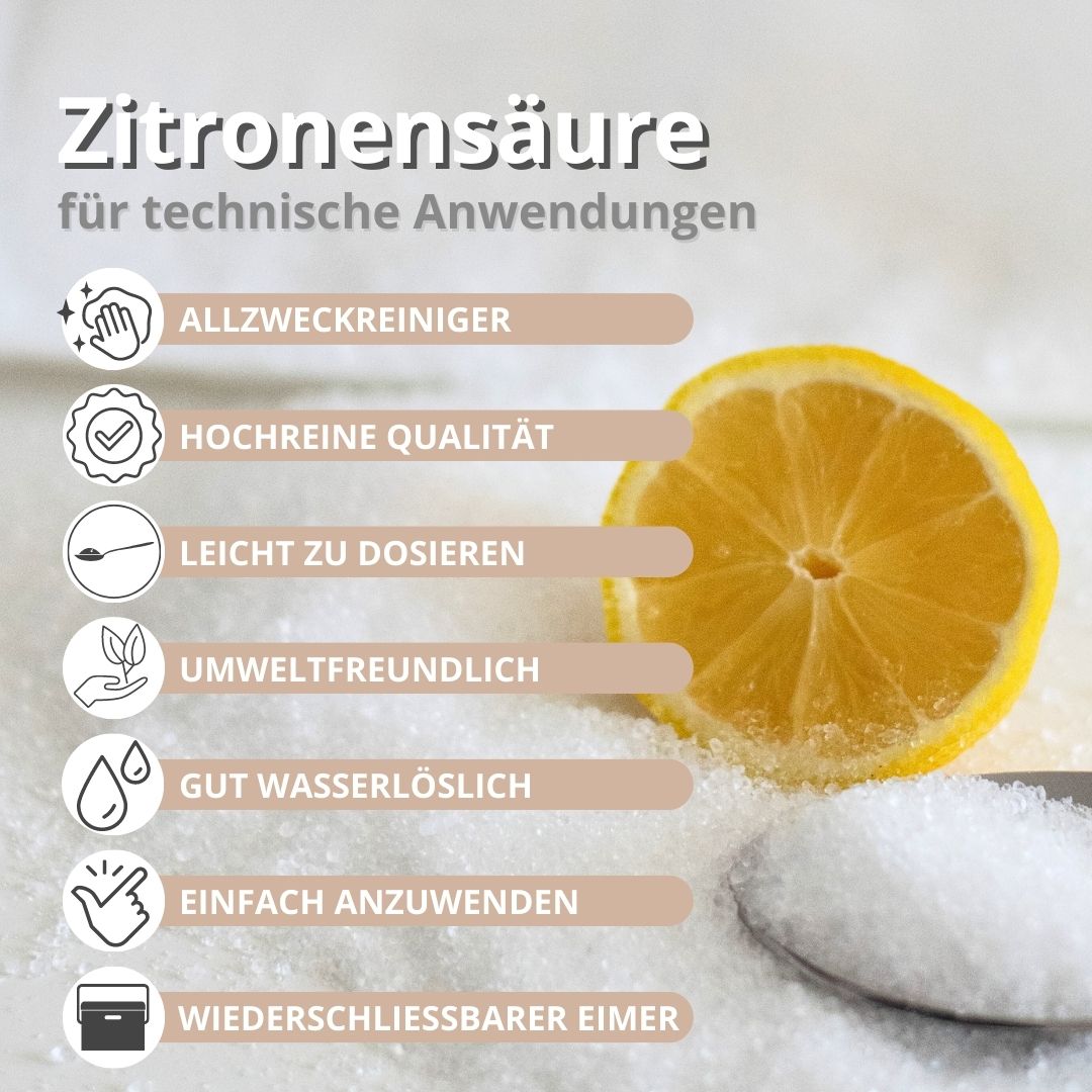 Citric acid for technical applications