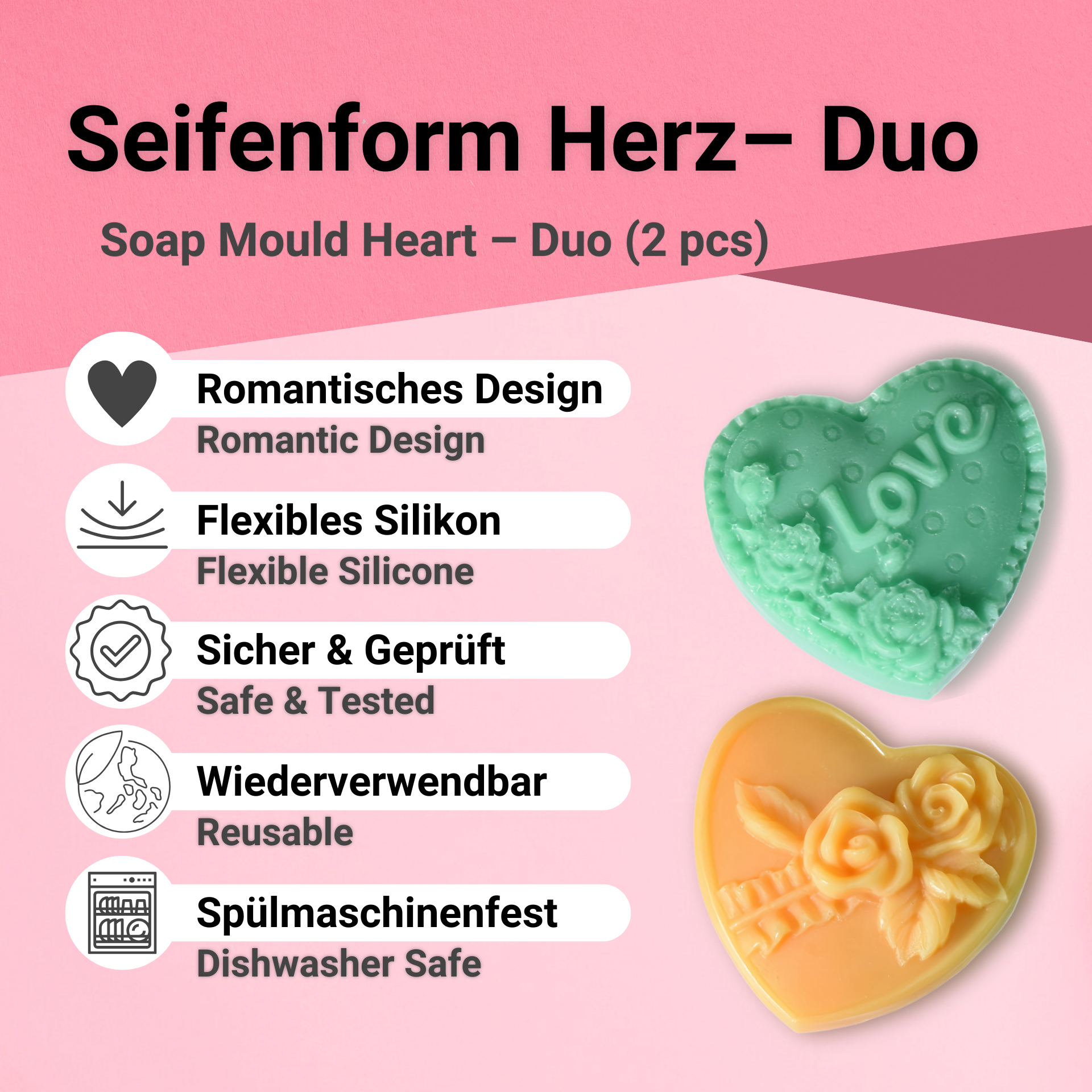 Heart Duo Soap Mould – Benefits