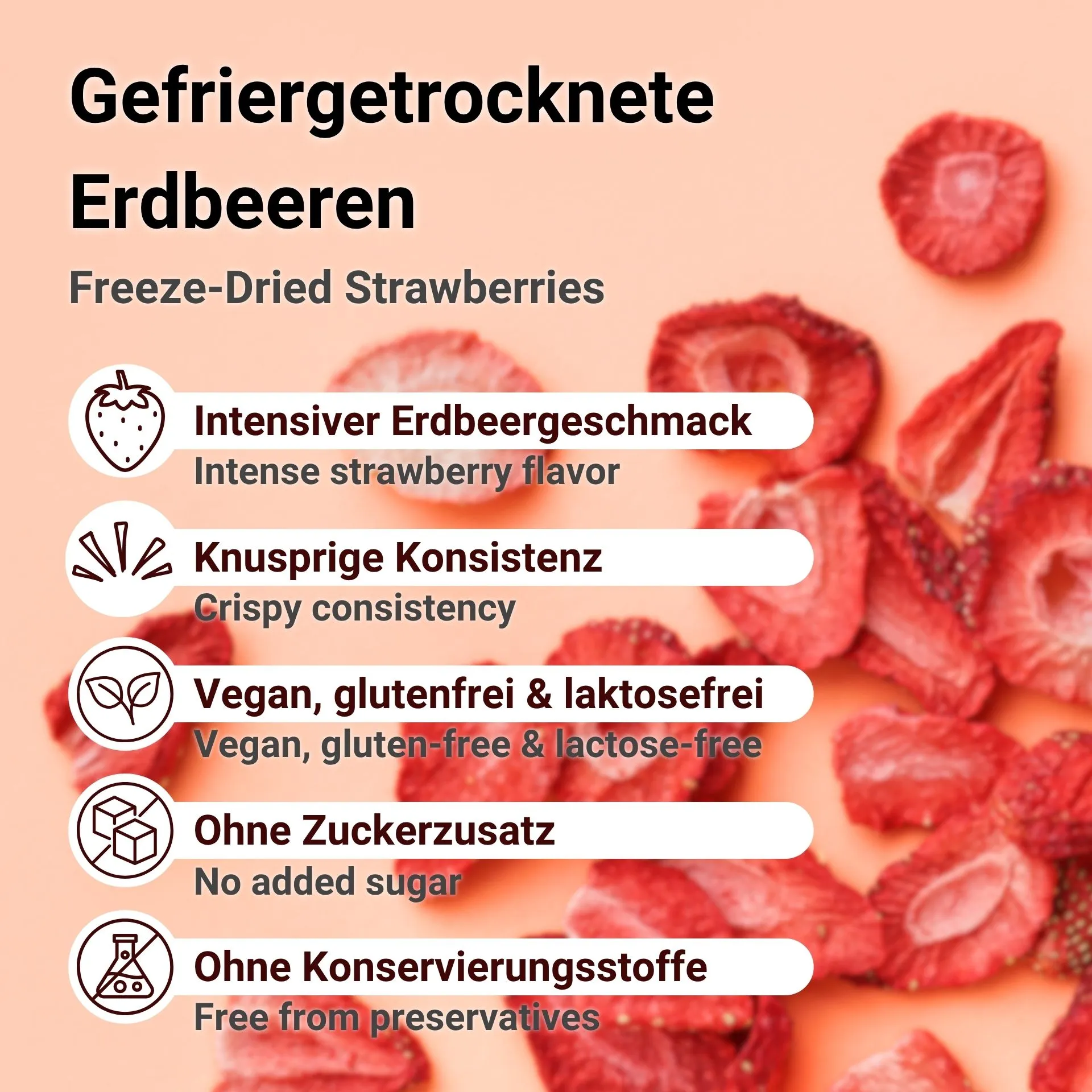 Gefriergetrocknete Erdbeeren