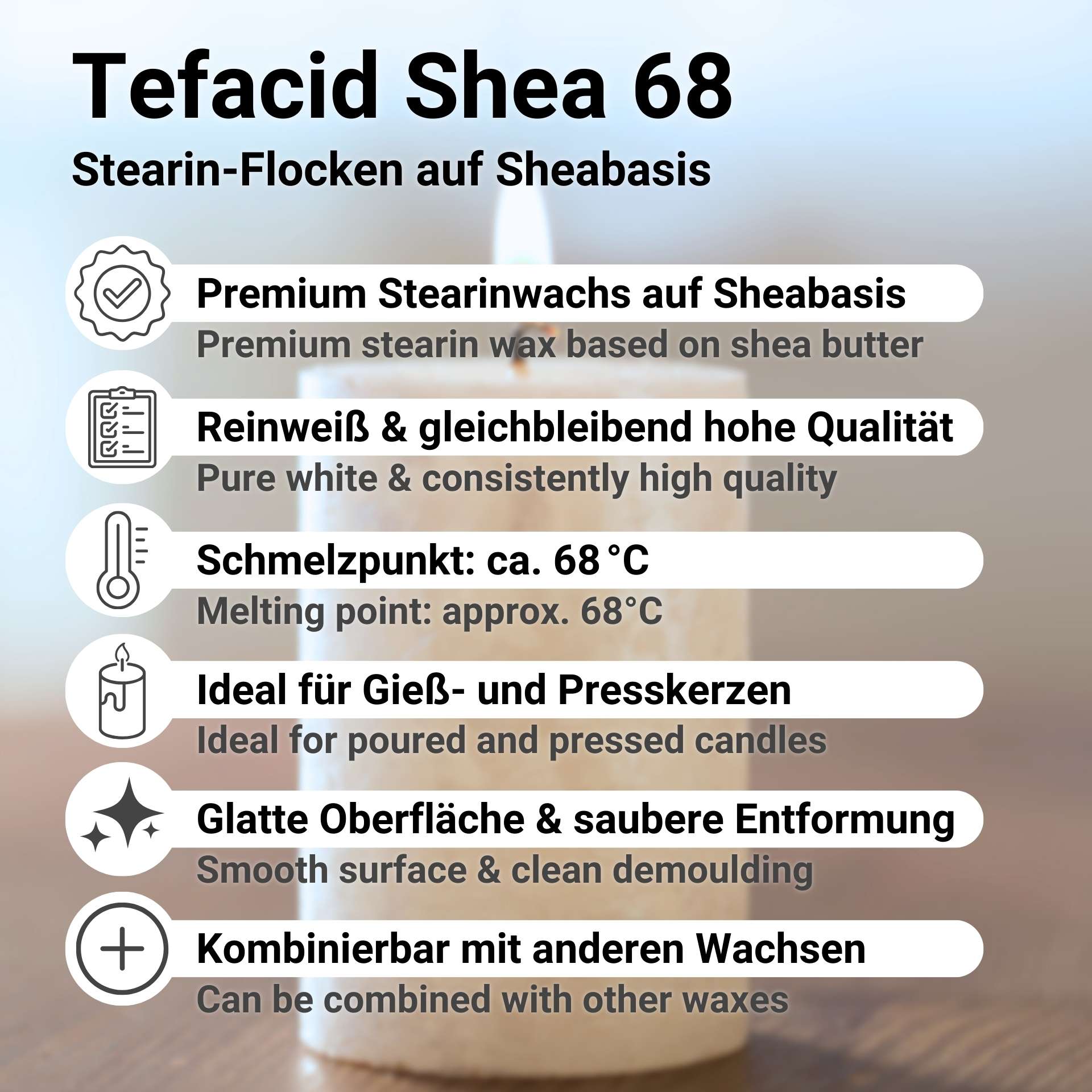 Tefacid Shea 68 Shea-Based Stearin Flakes