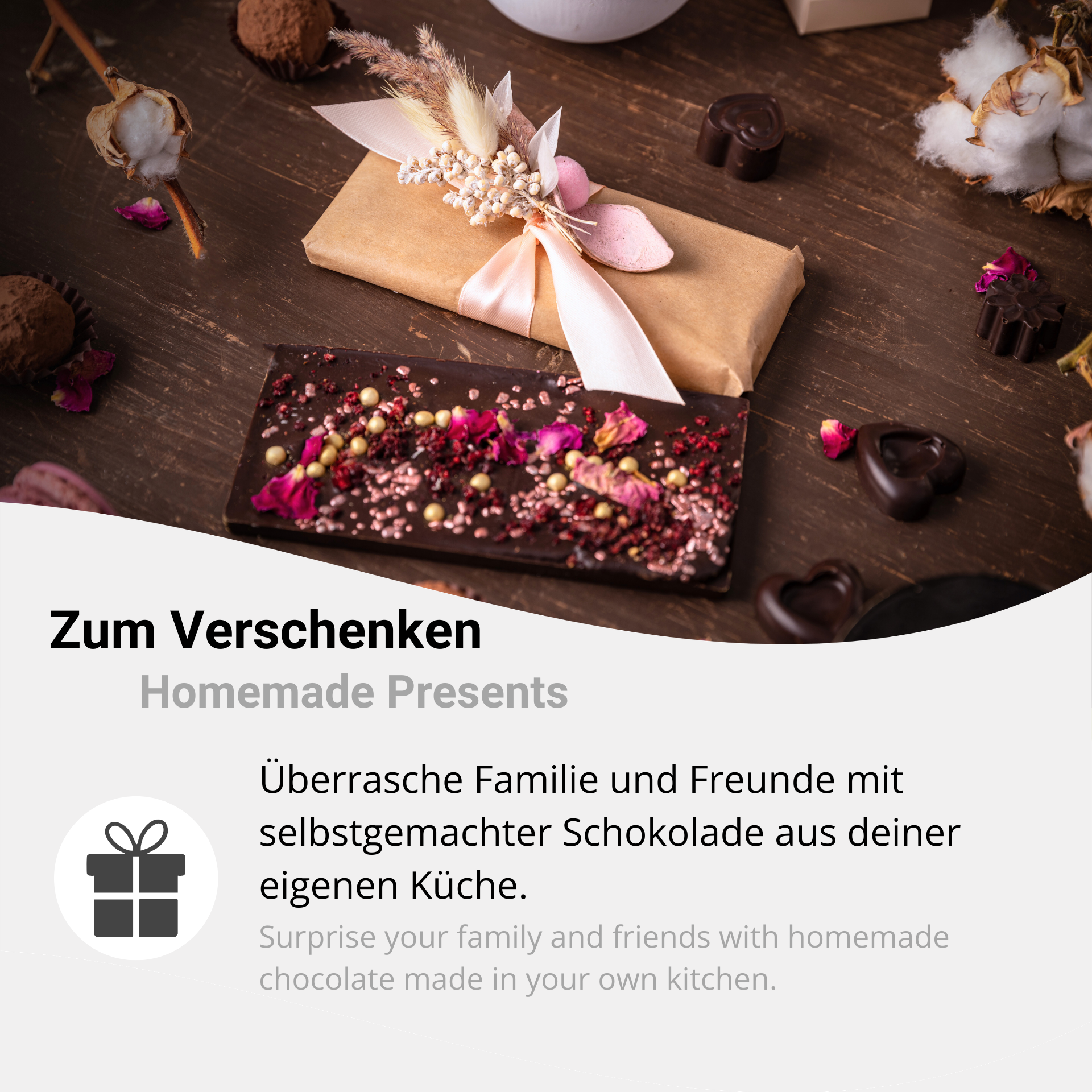 Homemade chocolate as the perfect gift