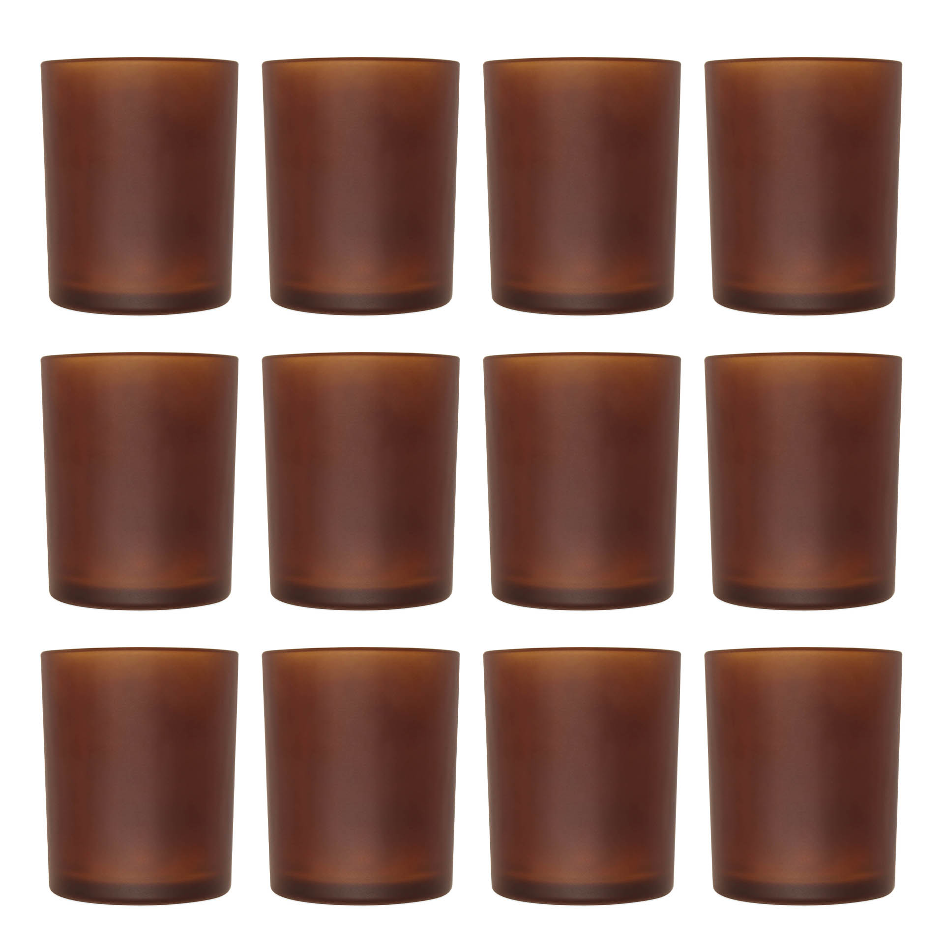 Glass Candle Jar Amber Matte 200 ml 12 pieces