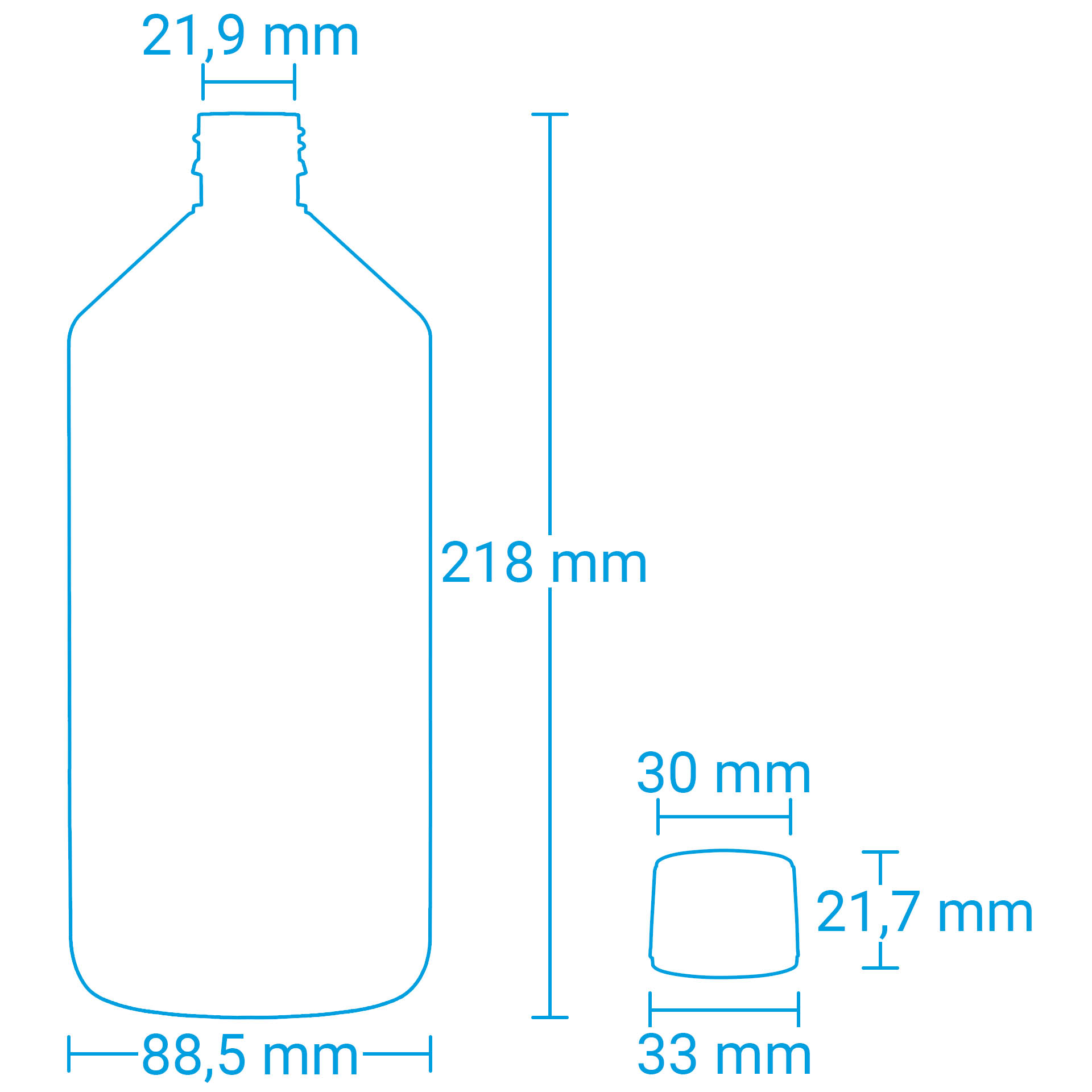Leerflasche Braun mit Deckel 1000 ml