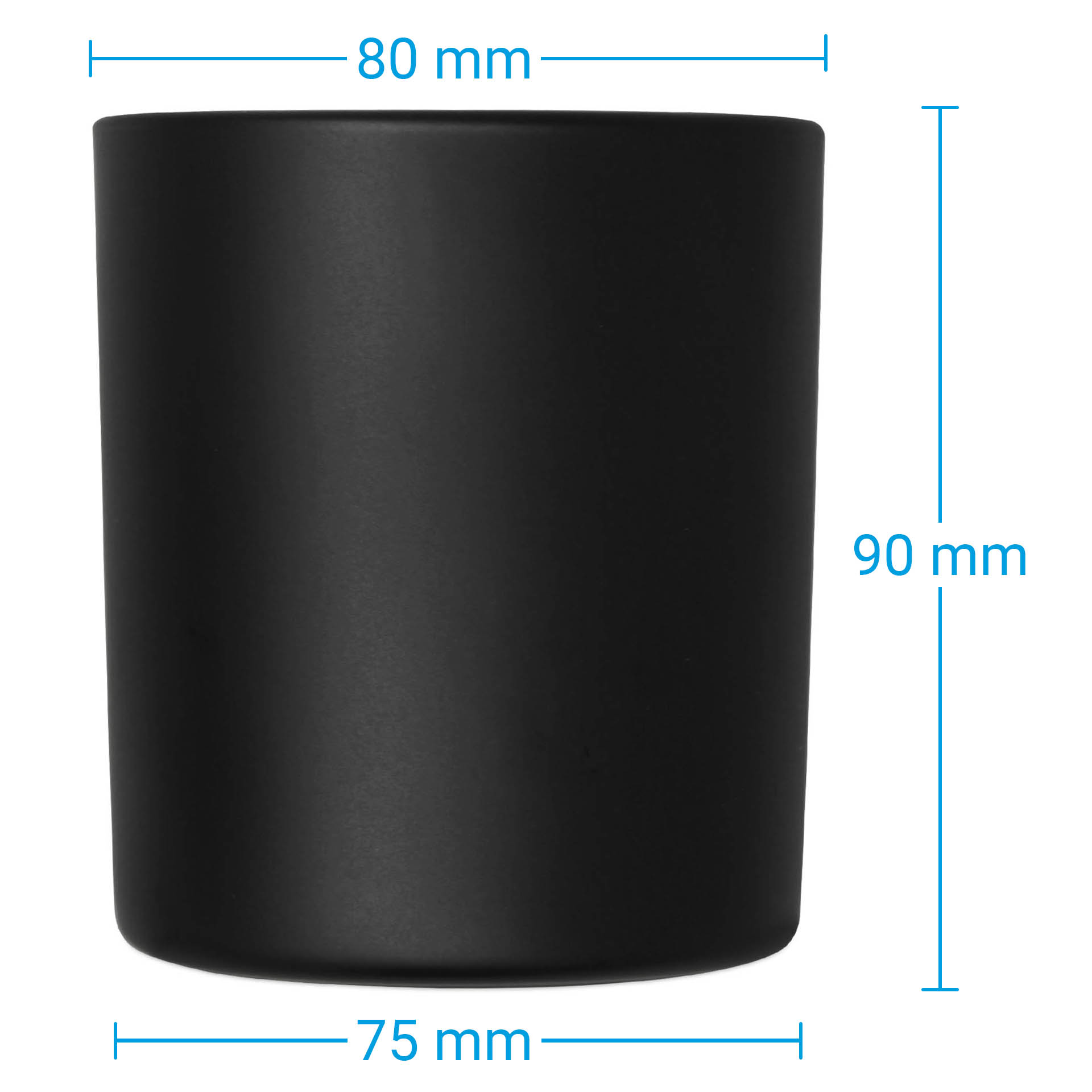 Kerzenglas schwarz matt 300 ml