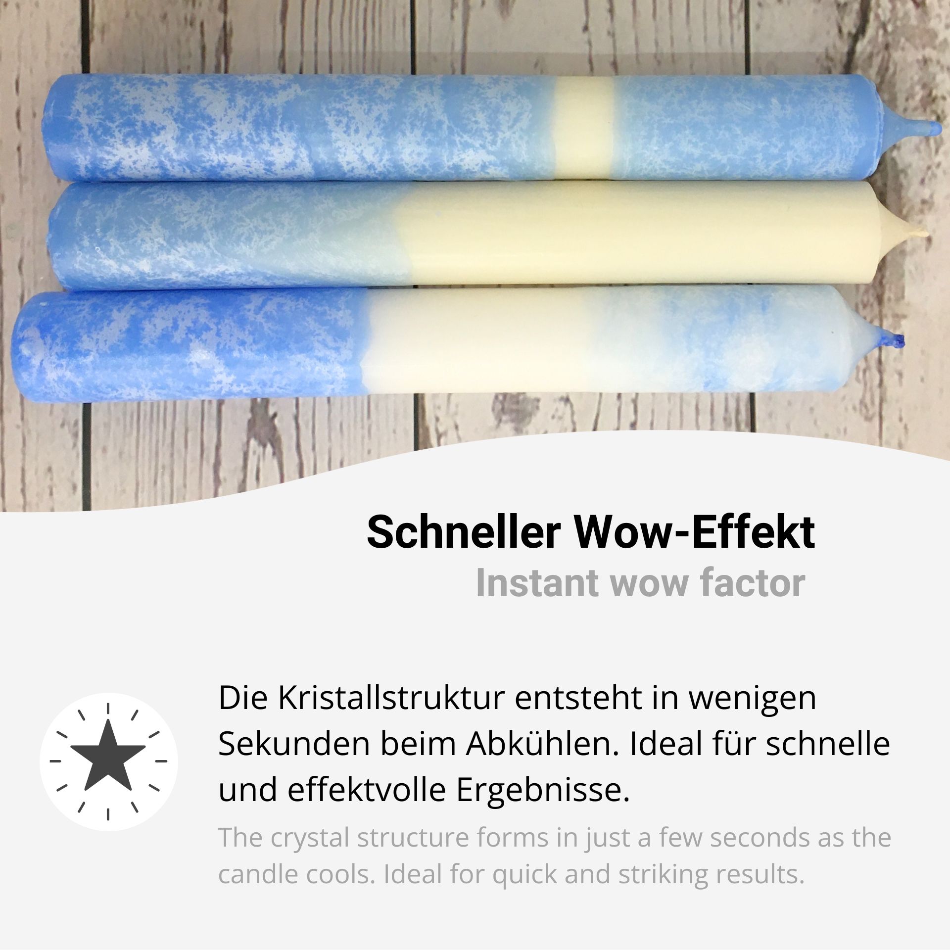 Kristalltauchmasse, Eiskristall-Tauchwachs für Kerzen