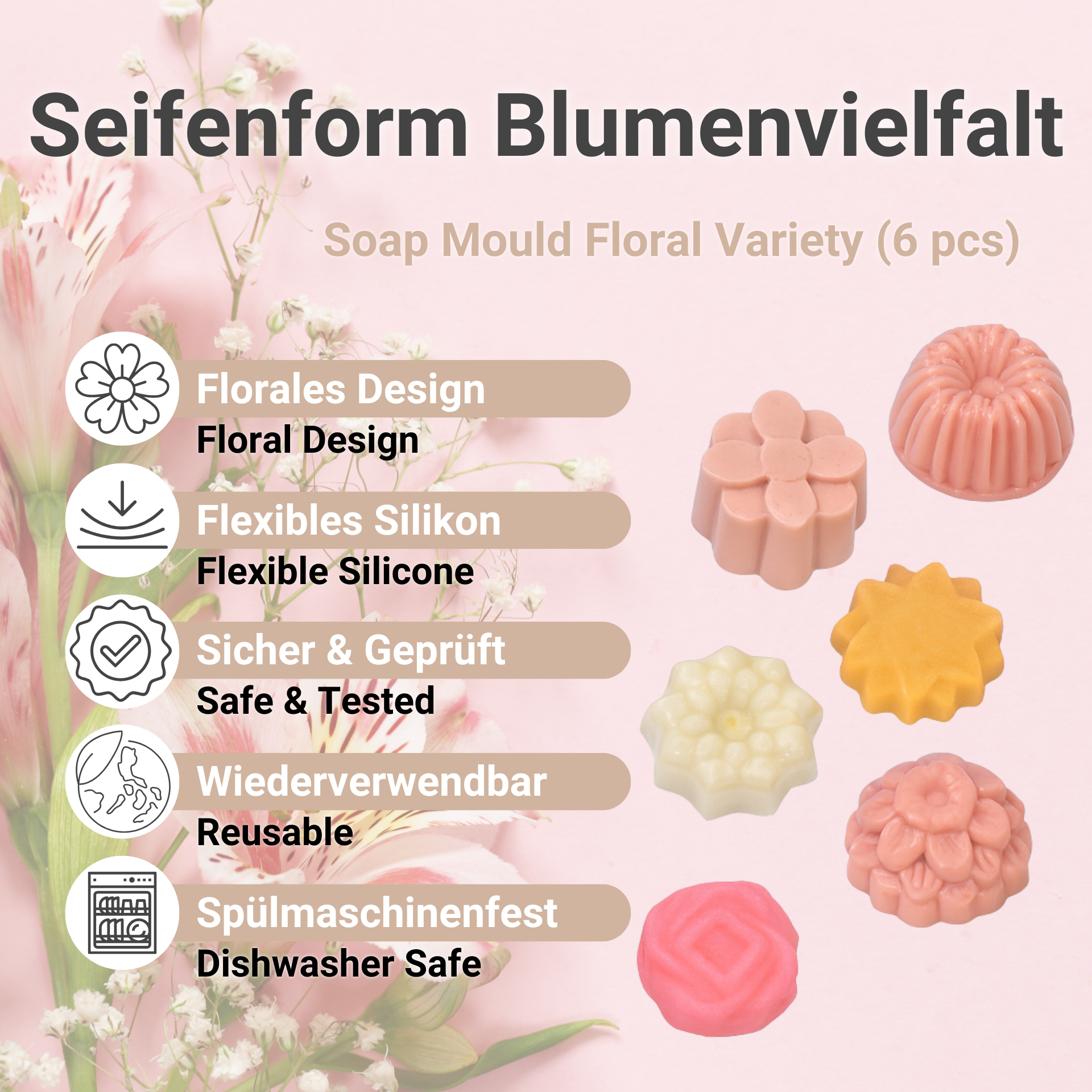 Soap Mould Floral Variety– Benefits
