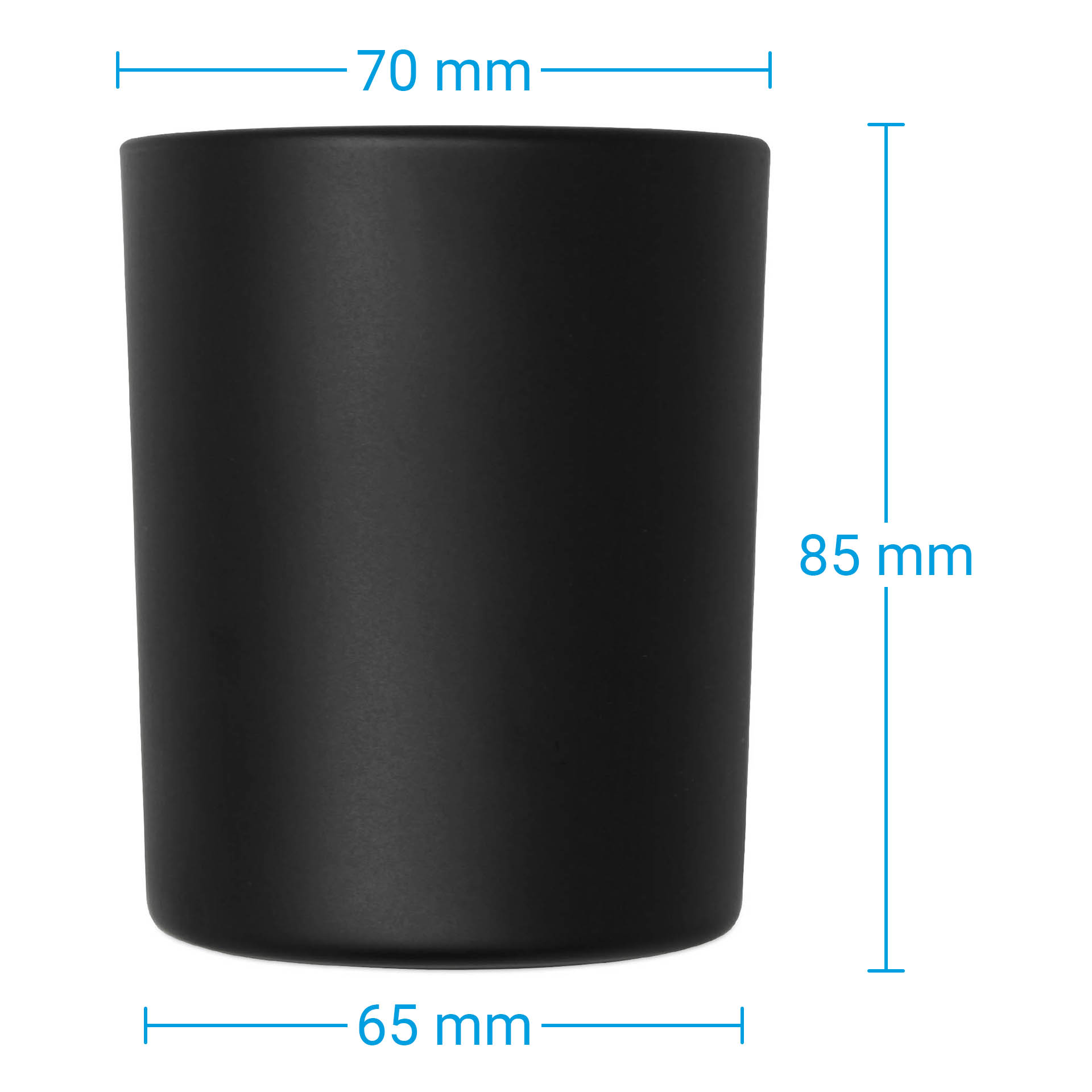 Glass Candle Jar Black Matte 200 ml