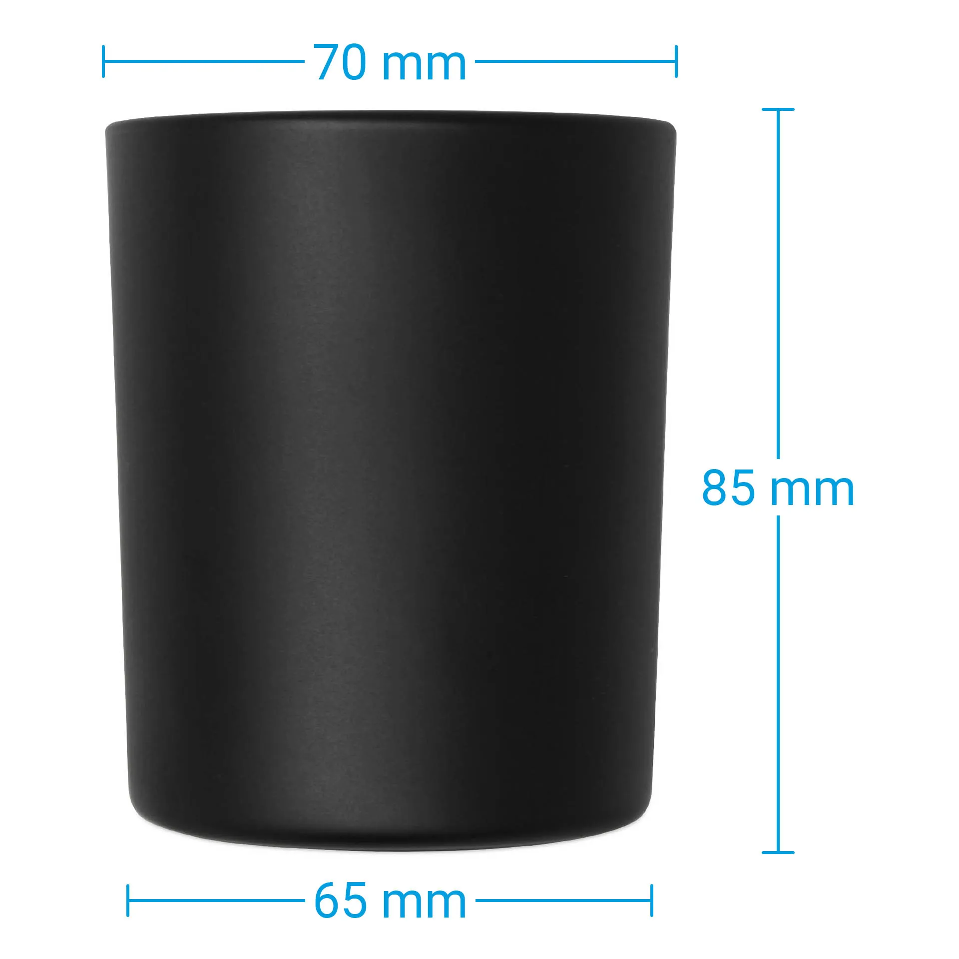 Kerzenglas in schwarz matt Kerzen Getränke Dekoglas 200ml