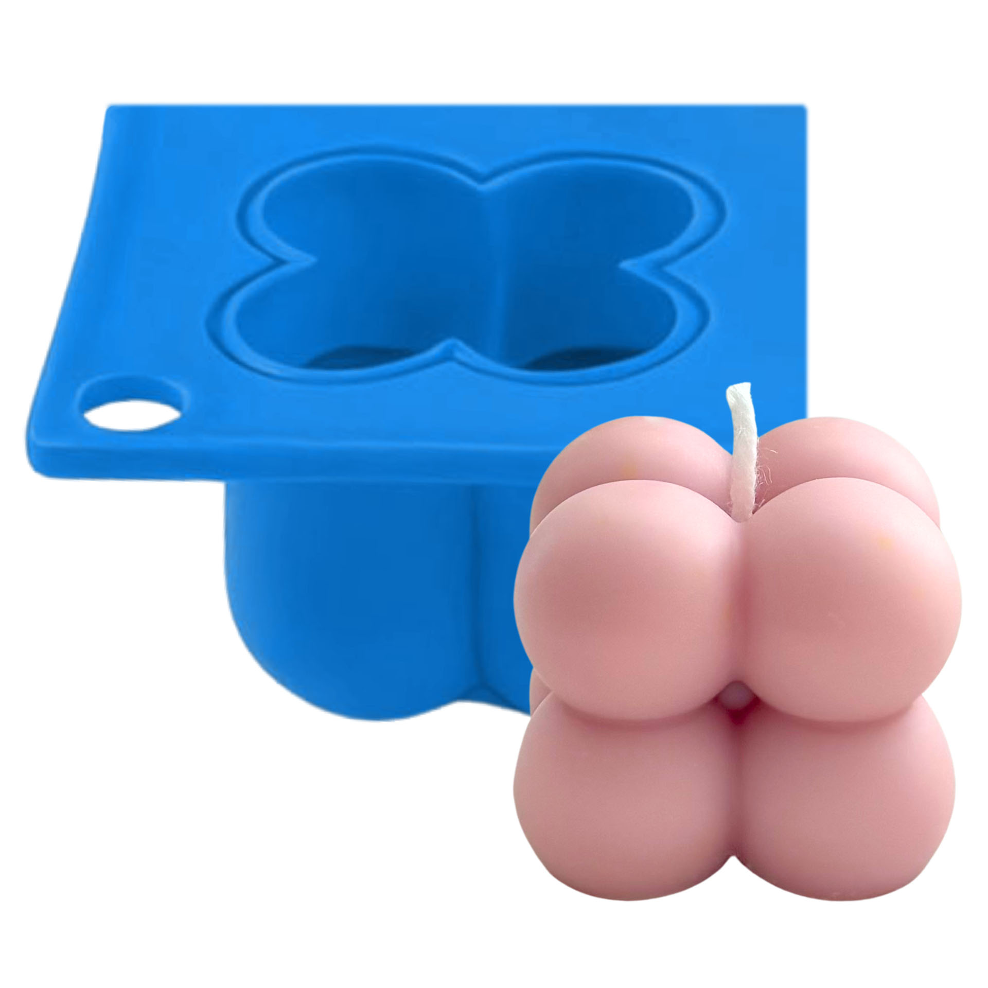 Small Bubble Candle Mould with Sample Candle