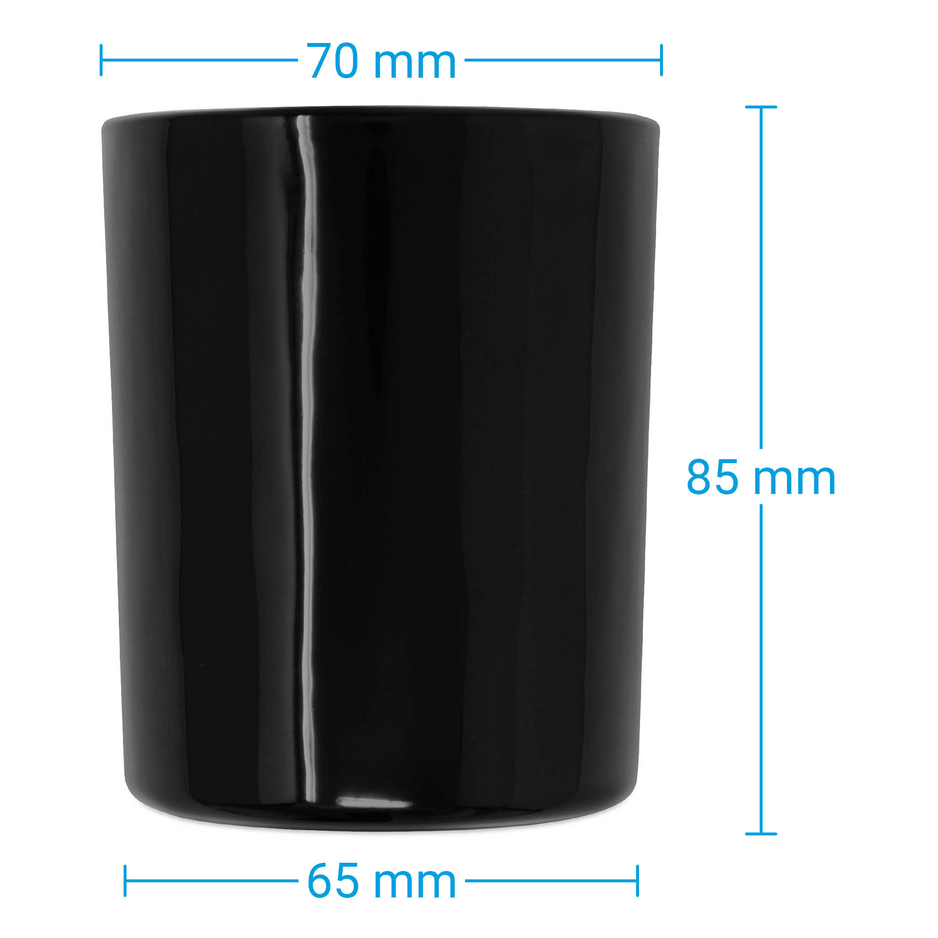 Kerzenglas schwarz glänzend 200 ml