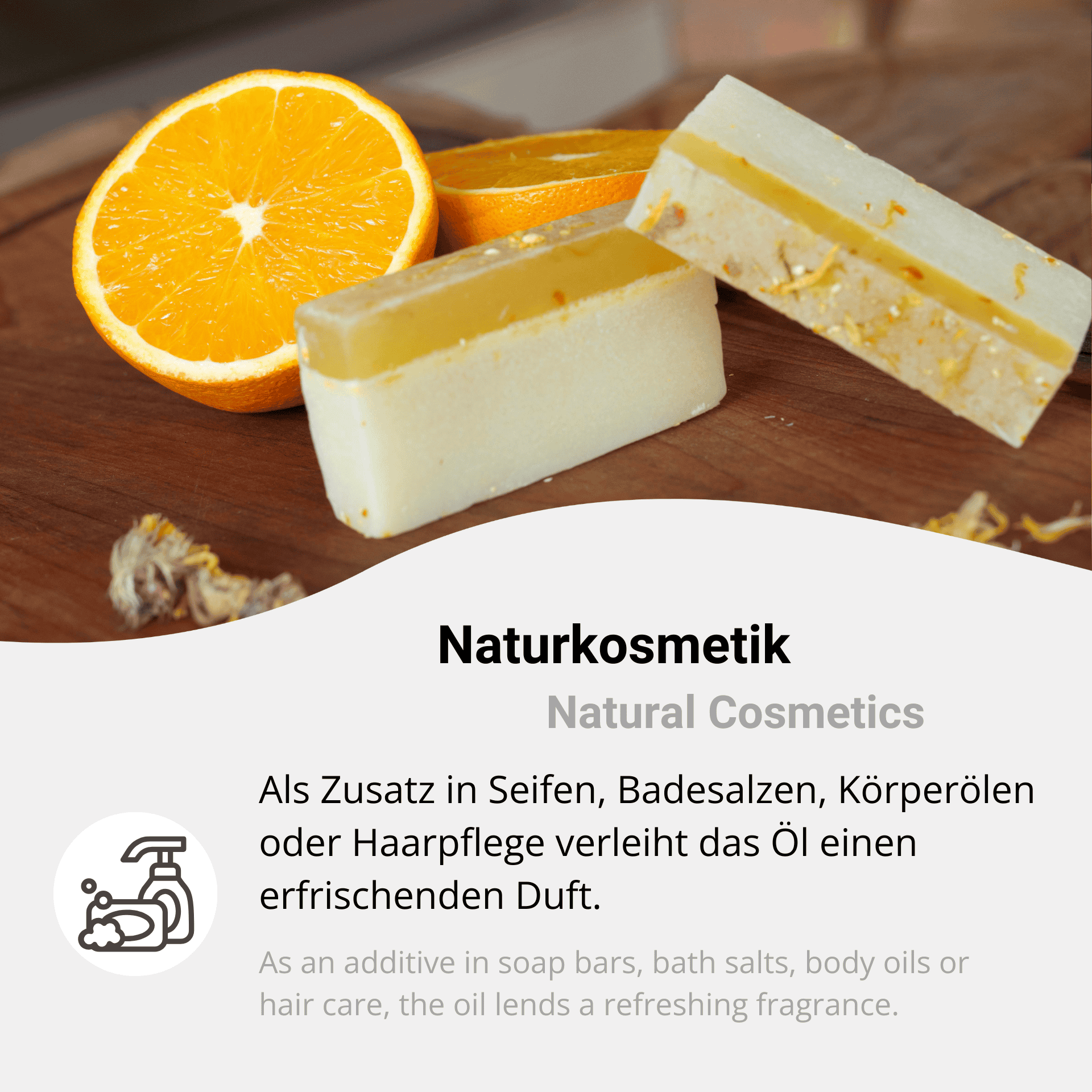 Orange oil in natural cosmetics