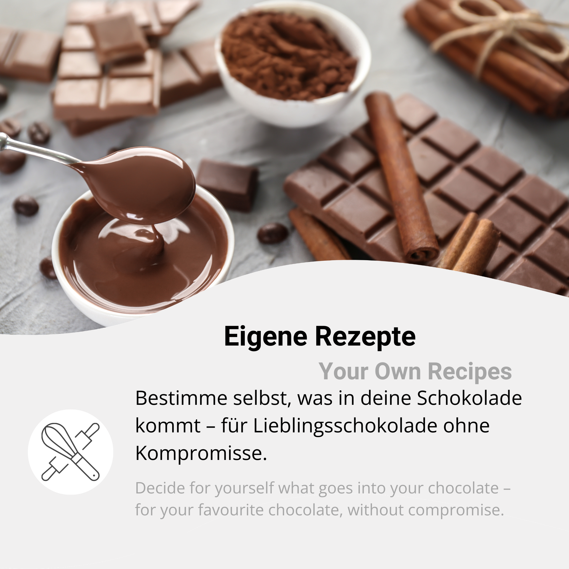 Use your own chocolate recipes when making chocolate with silicone moulds
