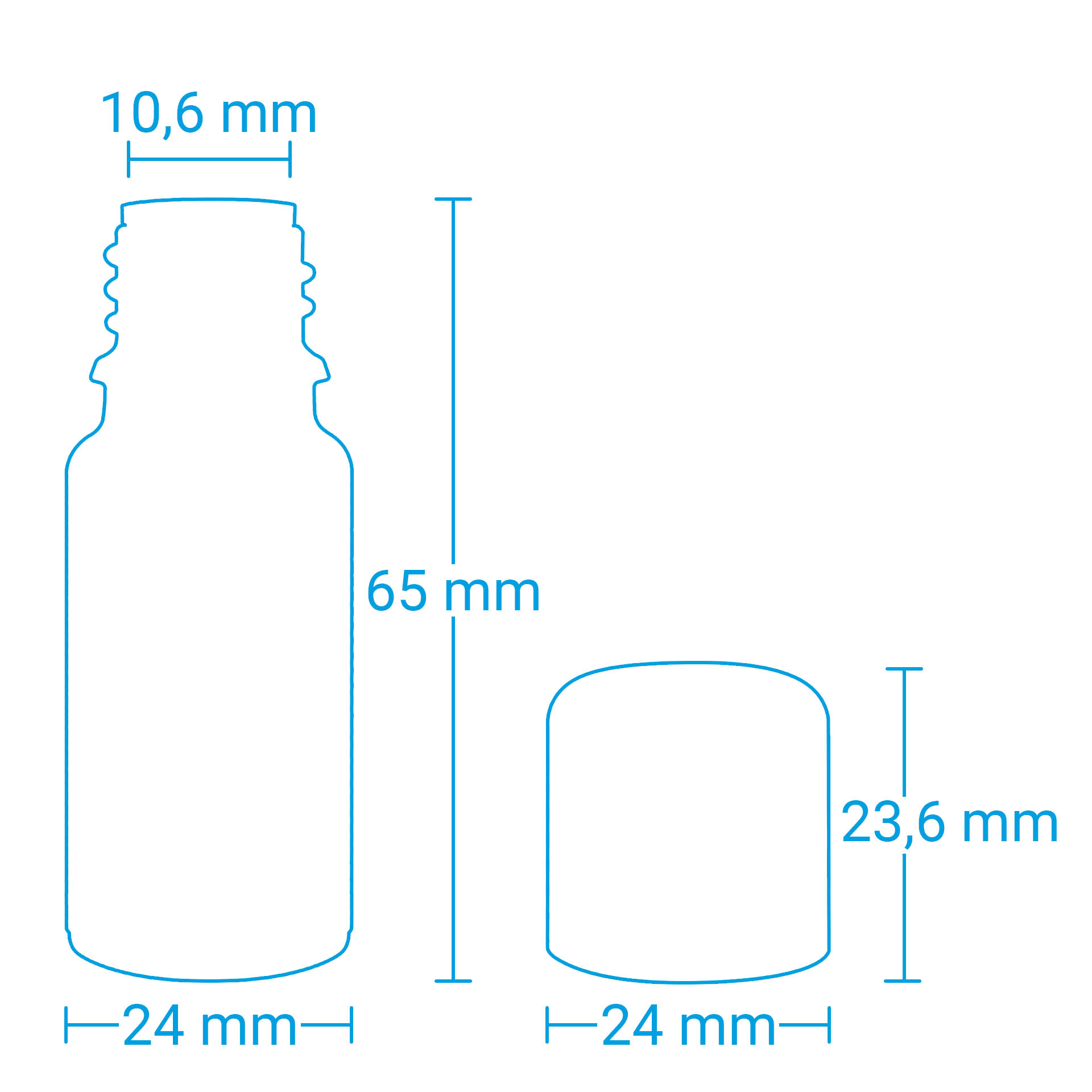 Glasflasche Braun mit Deckel und Tropfeinsatz 10 ml