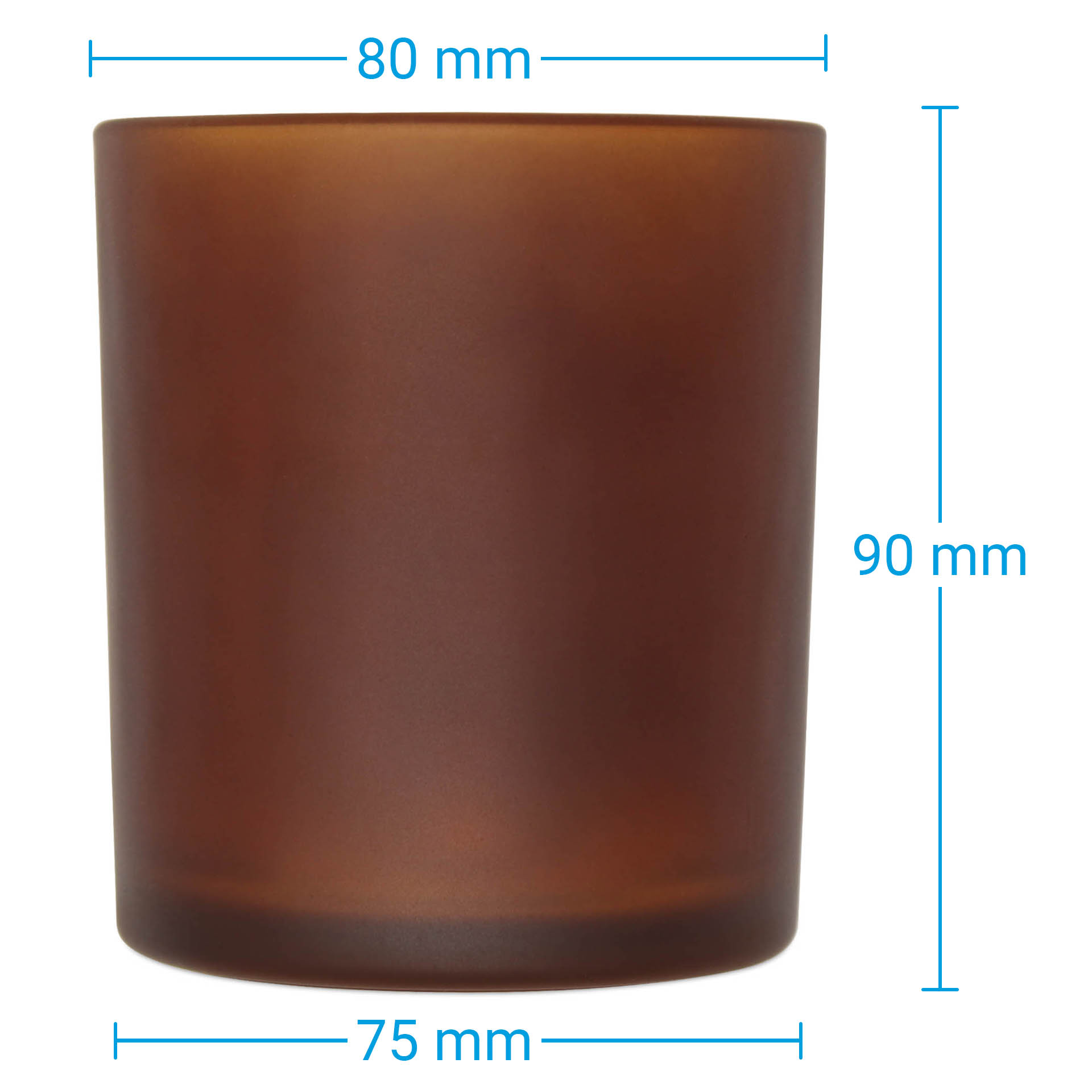Glass Candle Jar Amber Matte 300 ml