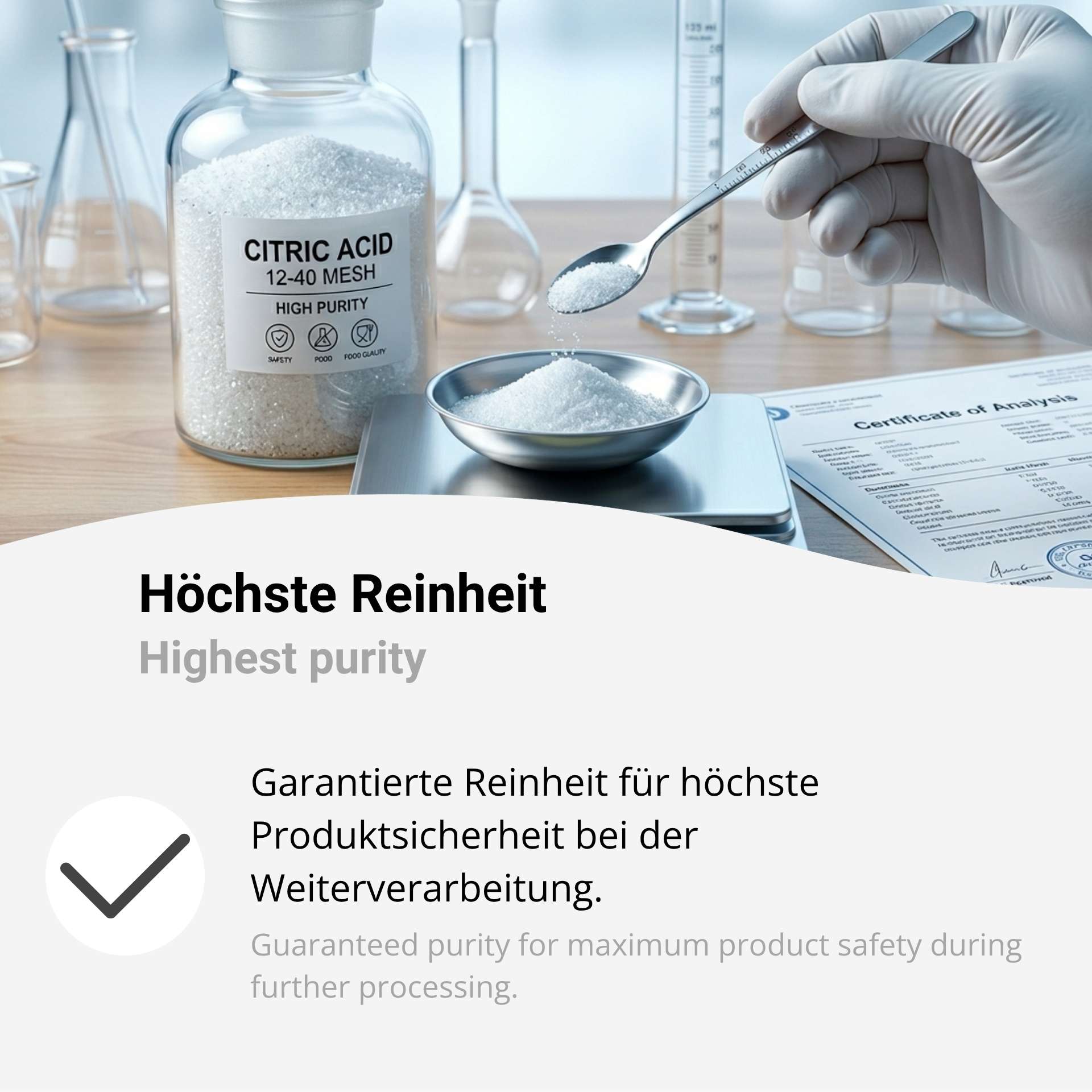 Citric Acid Anhydrous Food Grade 12 - 40 Mesh E330