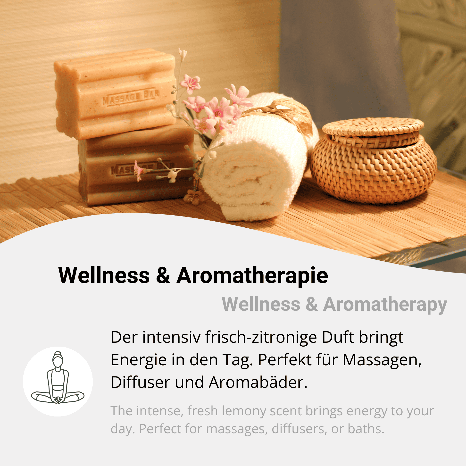 Zitronengrasöl für Massagen, Aromabäder und Diffusor