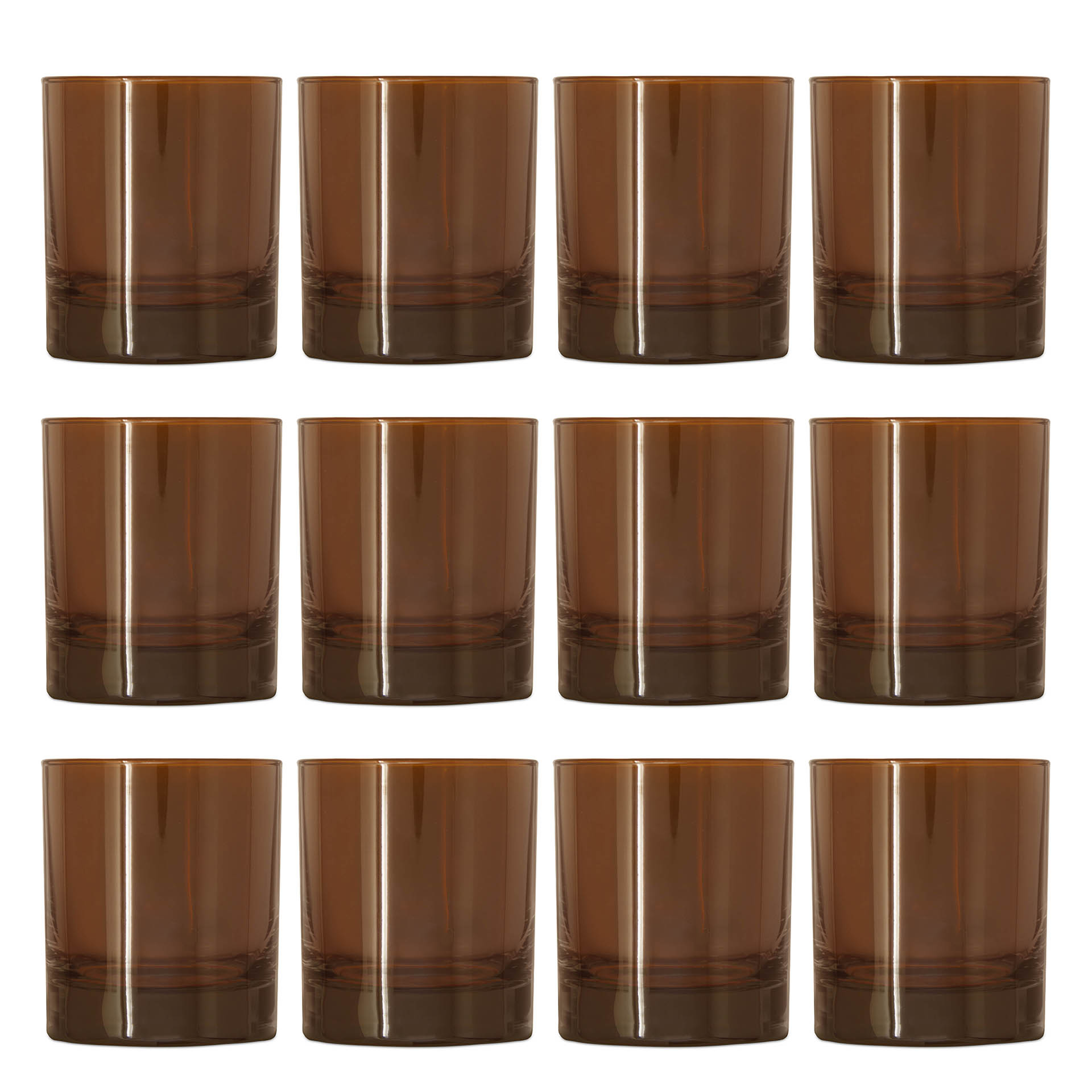 Glass Candle Jar Amber Glossy 300 ml 12 pieces