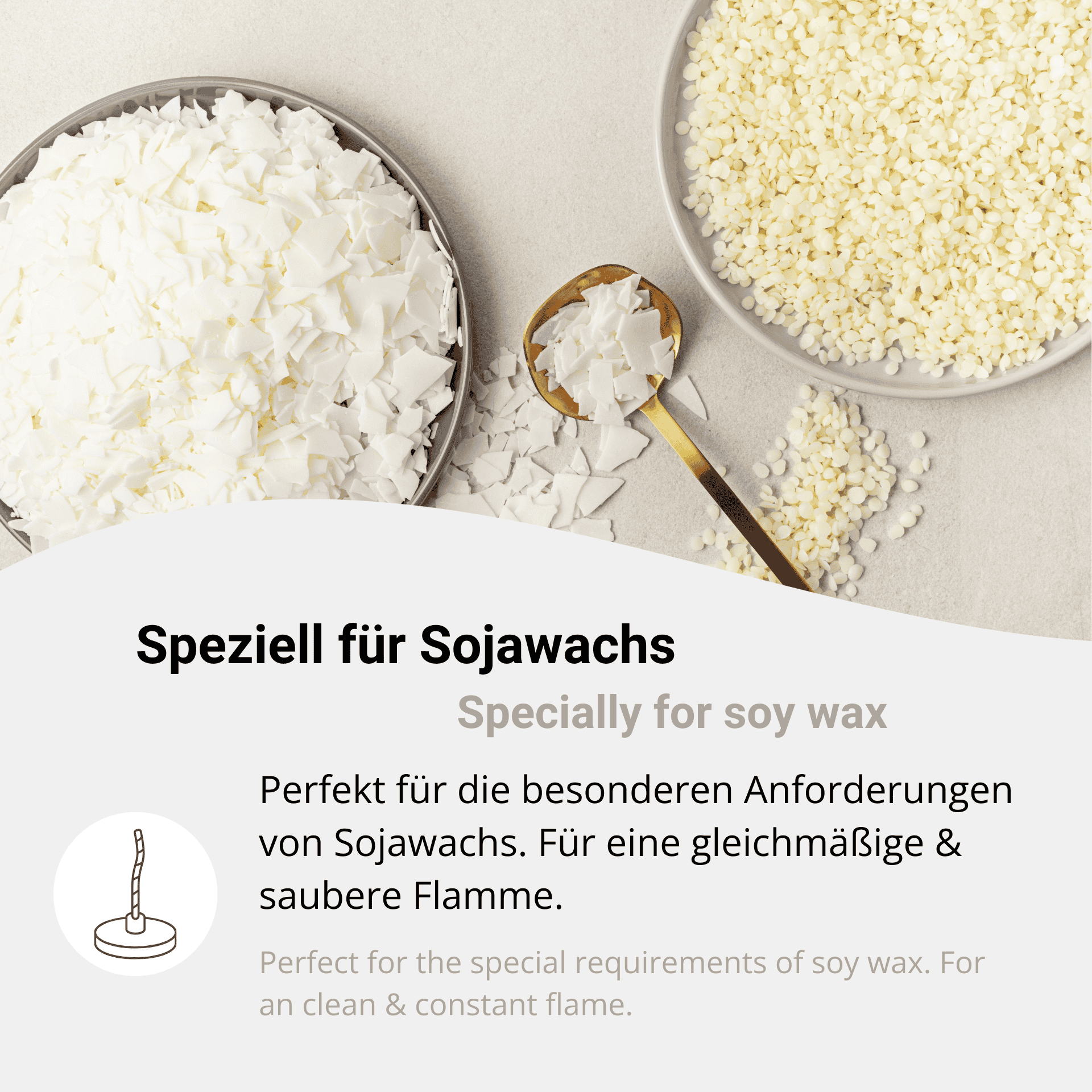Wick for soy wax