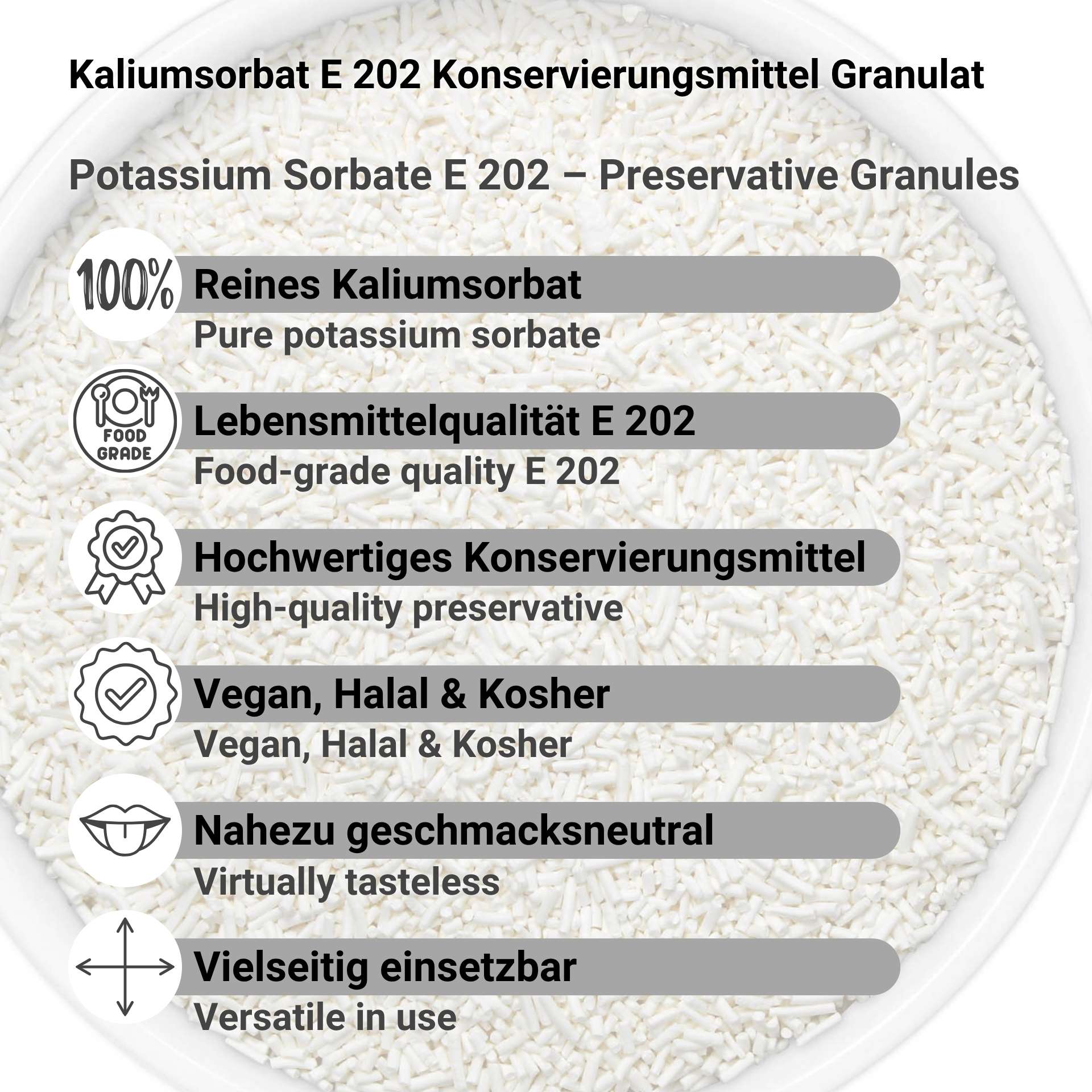 Potassium Sorbate E 202 – Preservative Granules