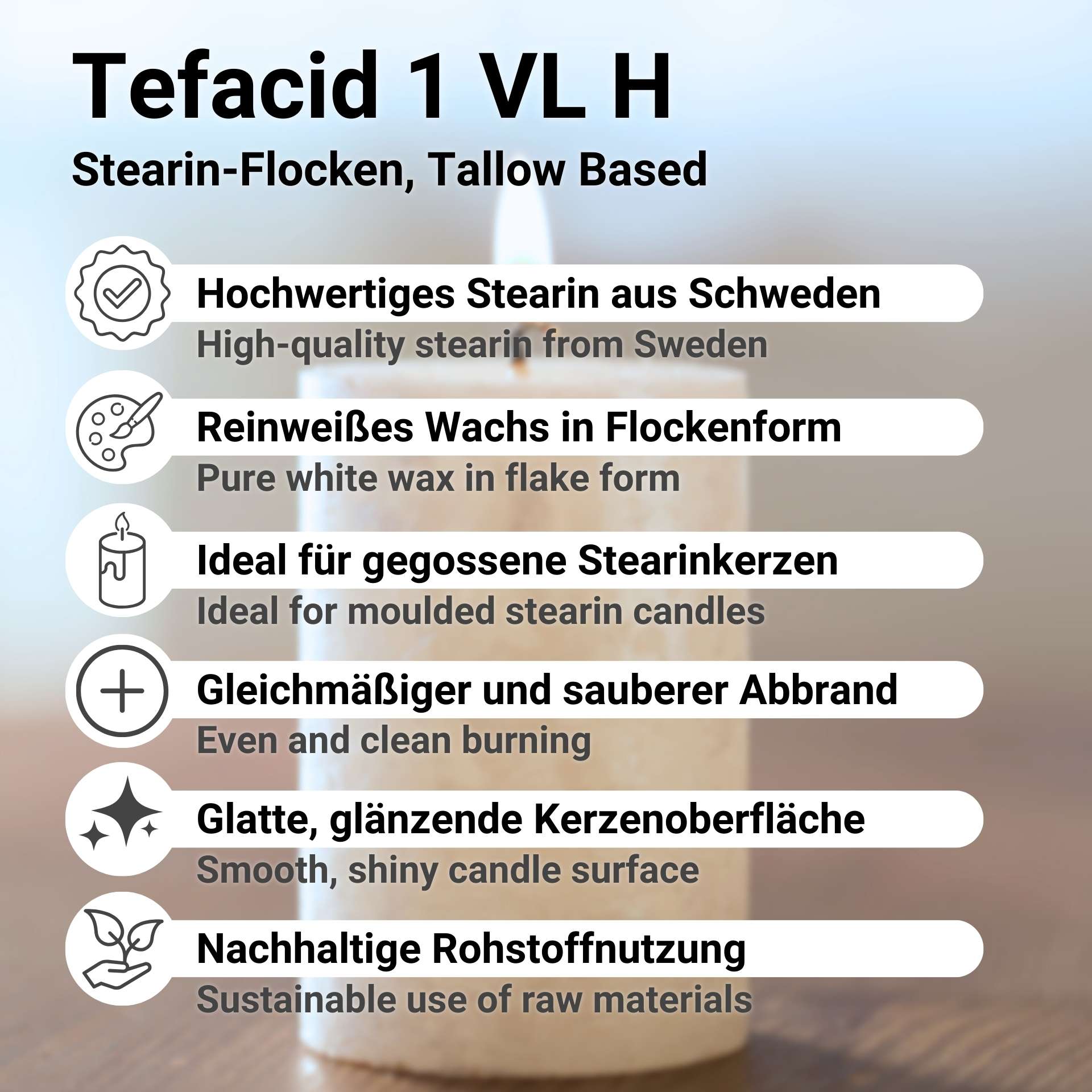 Tefacid 1 VL H Tallow-Based Stearin Flakes