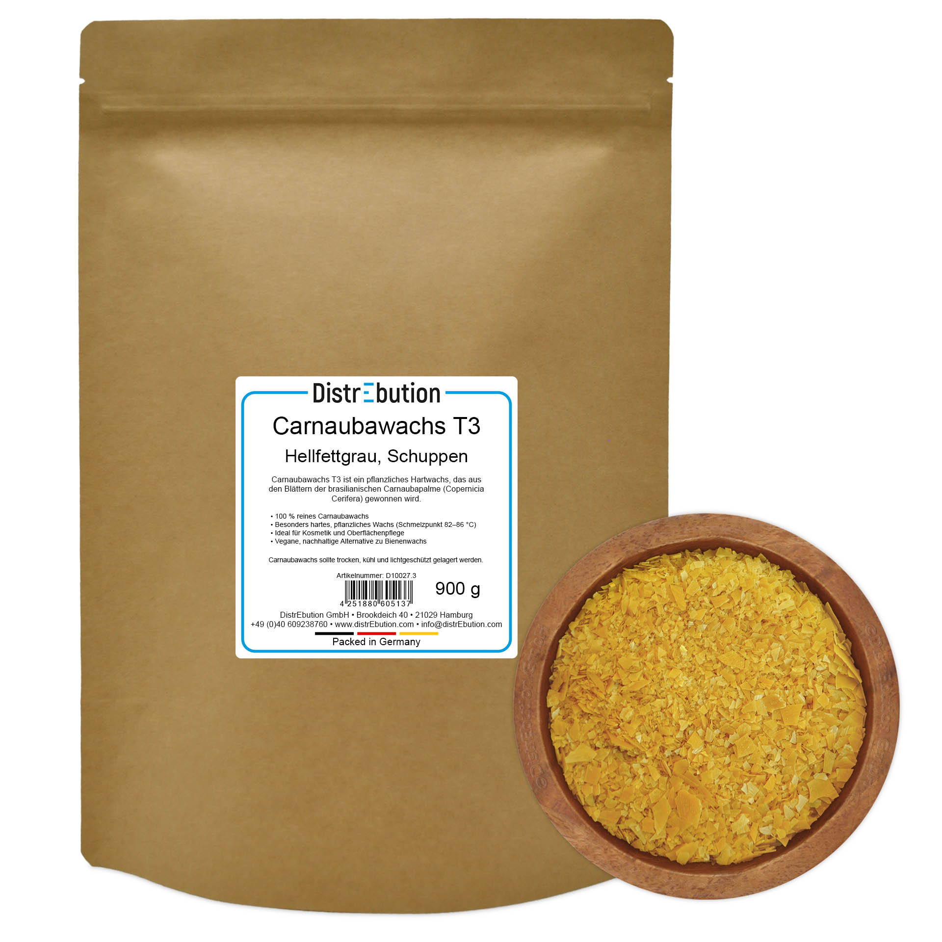 Carnauba Wax T3 Light Fat Grey Flakes