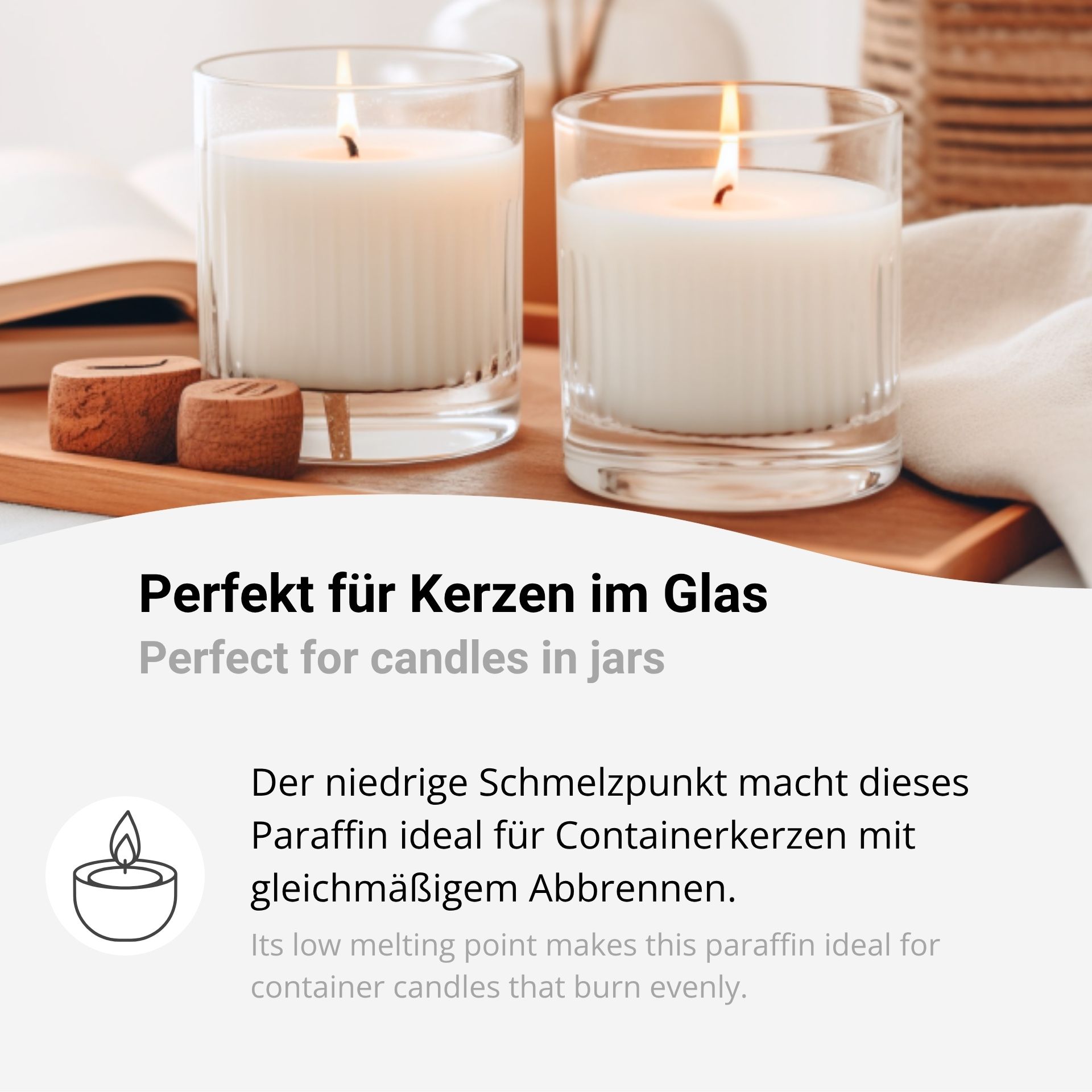 Paraffin Wax Pastilles 50–52 °C, Fully Refined, Made in Germany