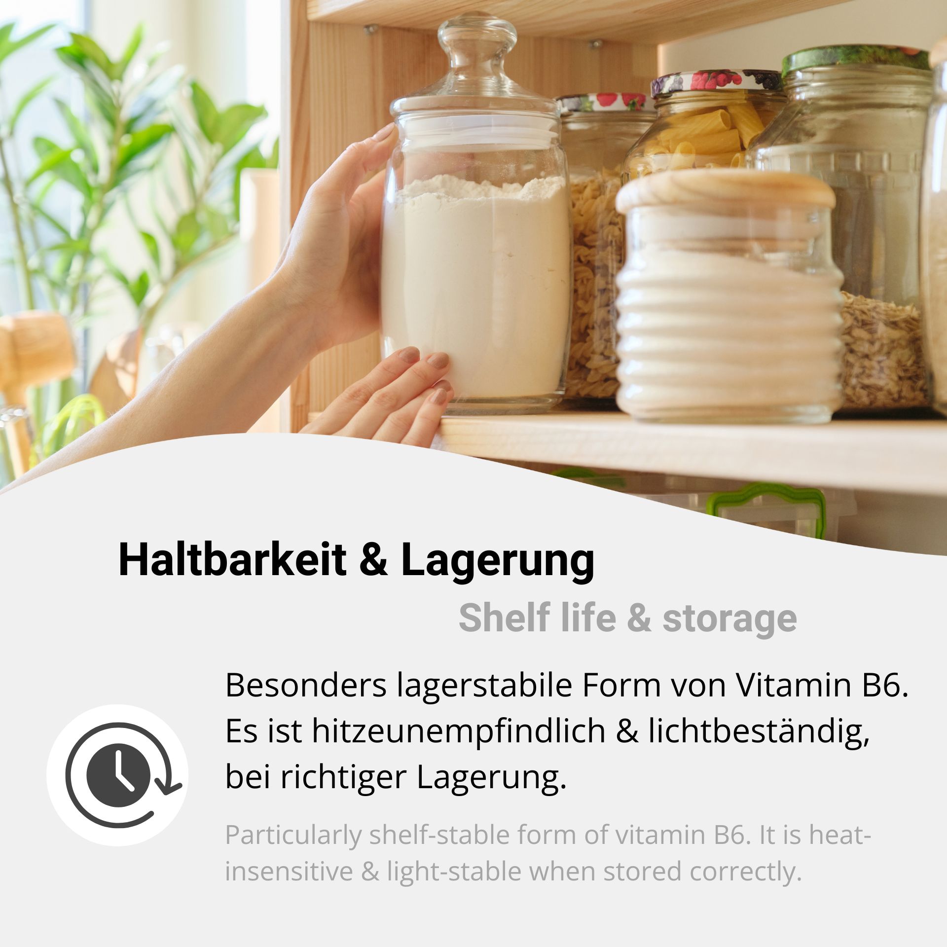 Shelf life and storage of vitamin B6