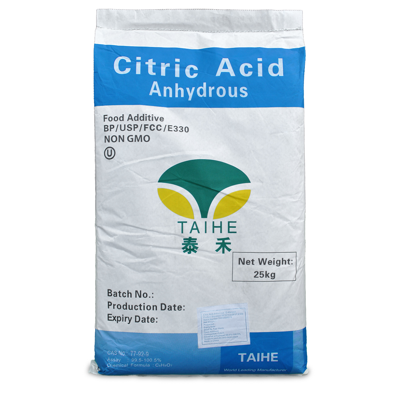 Citric Acid Anhydrous Food Grade 12 - 40 Mesh E330